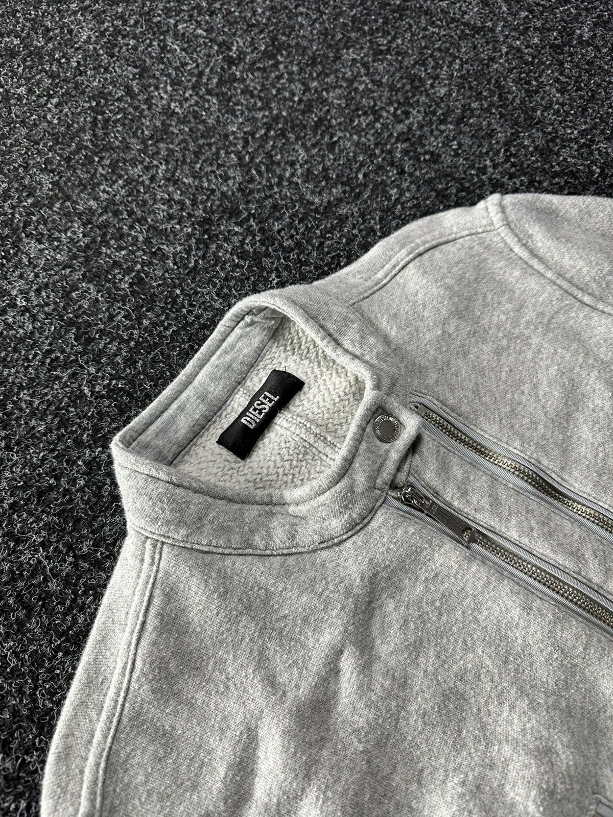 Diesel × If Six Was Nine 🚨90s Diesel Grey MULTIZIP Washed Distressed Zip Sweatshirt Size M / US 6-8 / IT 42-44 - 3 Thumbnail