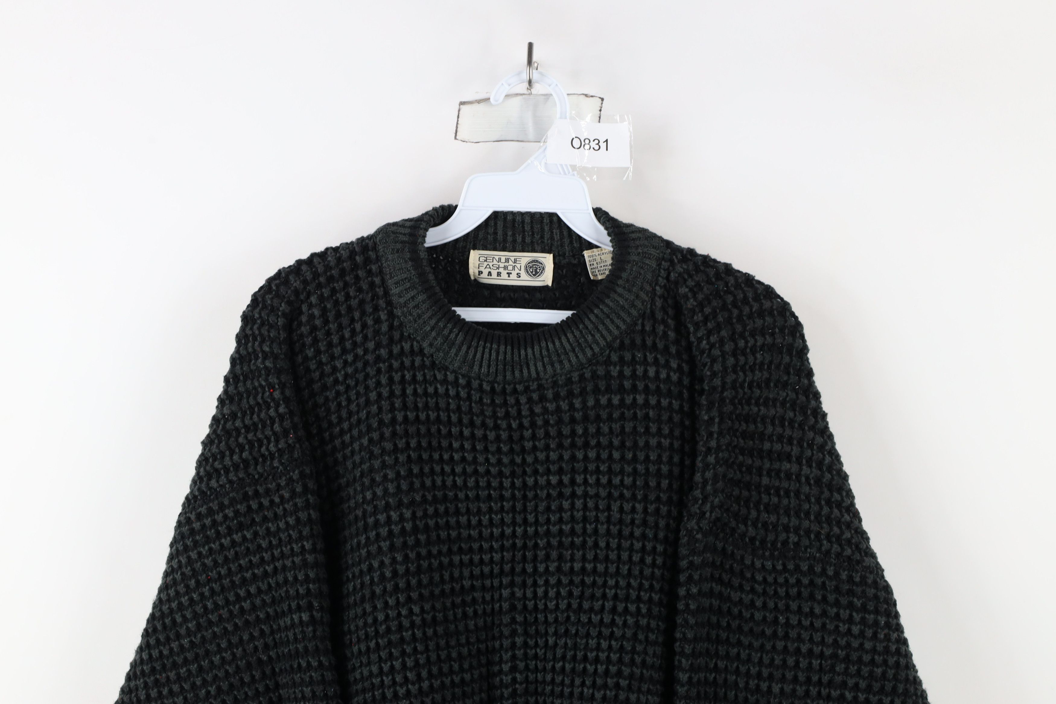 Vintage Vintage 90s Streetwear Textured Ribbed Knit Crewneck Sweater Size US L / EU 52-54 / 3 - 2 Thumbnail