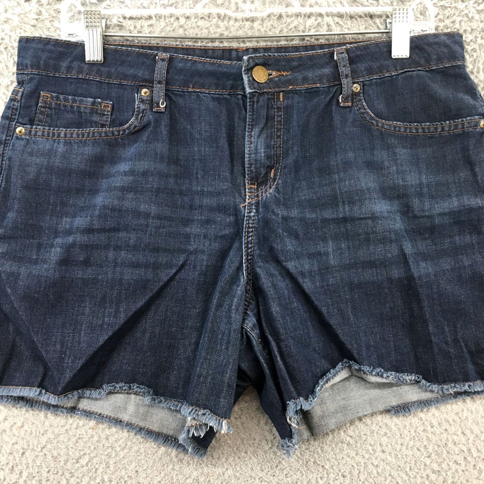 Calvin Klein Calvin Klein Cut Off Shorts Womens 10 Blue Denim High Rise Zip Fly Shorts Women 10 Blue Denim Casual Activewear Summer Womens Size 32" / US 10 / IT 46 - 2 Thumbnail