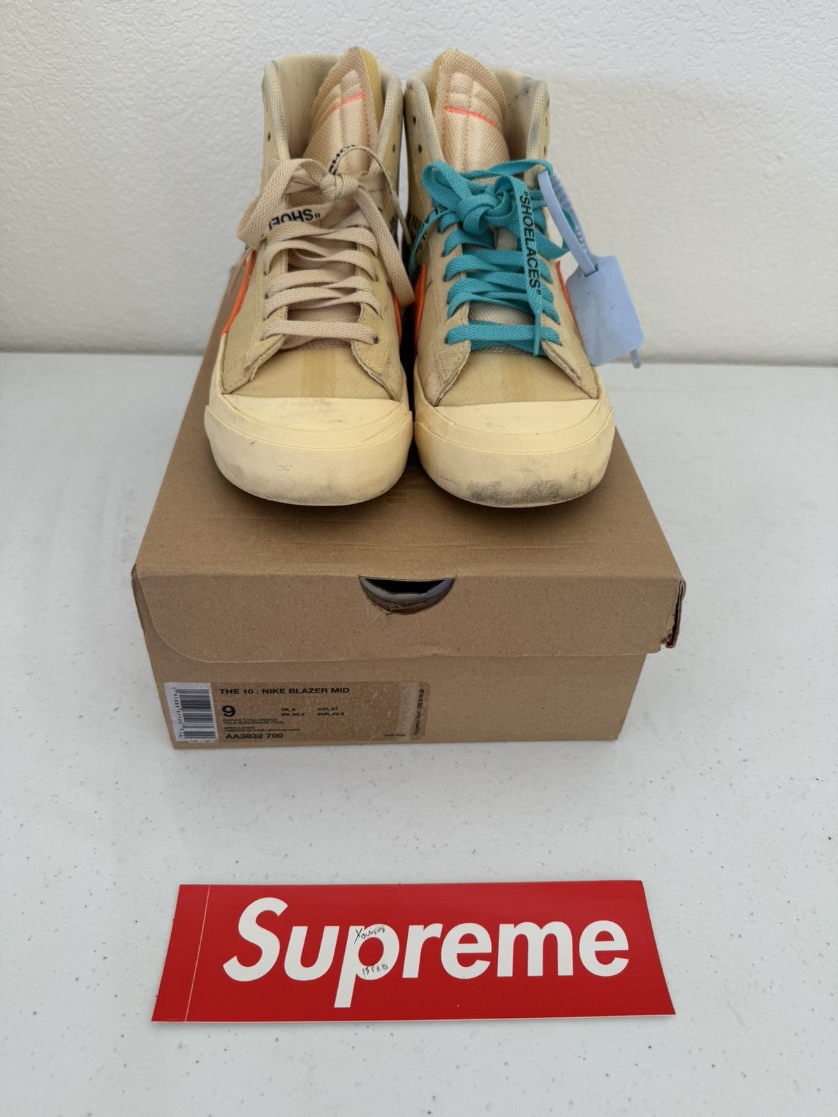 Nike × Off-White Nike Blazer Mid Off-White Canvas Size US 9 / EU 42 - 2 Thumbnail