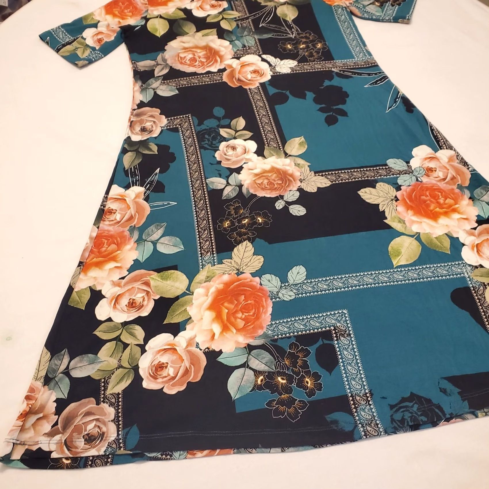 Johnny Was Johnny Was Womens Size S Knee Length Floral Swing Dress Black White? Size S / US 4 / IT 40 - 3 Thumbnail