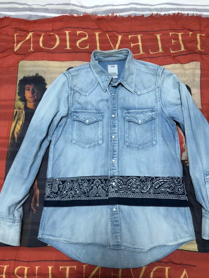 Visvim Visvim 17aw BANDANA BORDER SHIRT Size US S / EU 44-46 / 1 - 1 Thumbnail