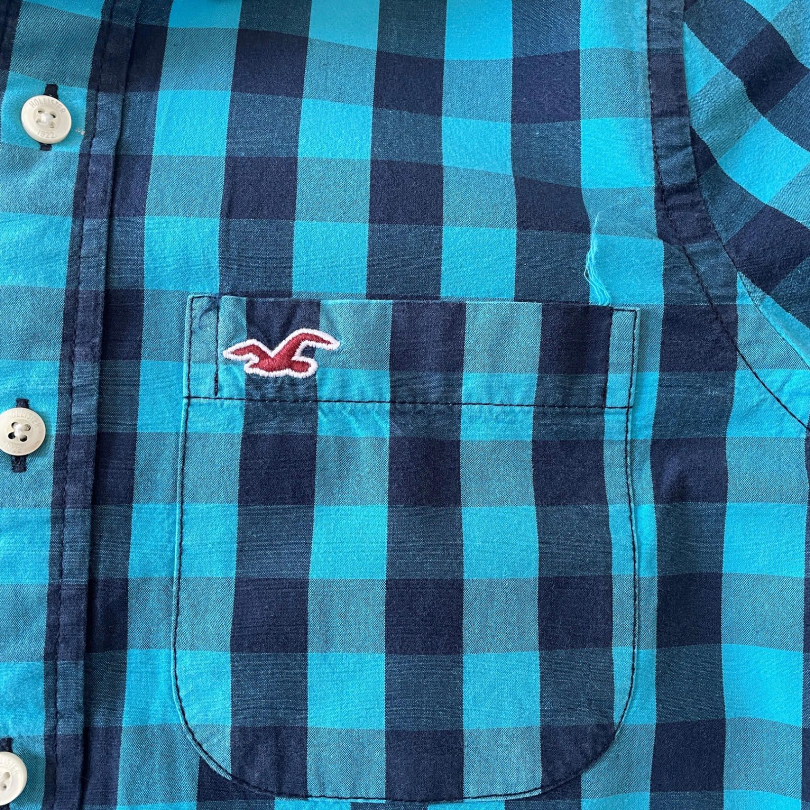 Hollister Hollister Mens Medium Blue & Aqua Plaid Button Down LS CLEAN Size US M / EU 48-50 / 2 - 7 Thumbnail