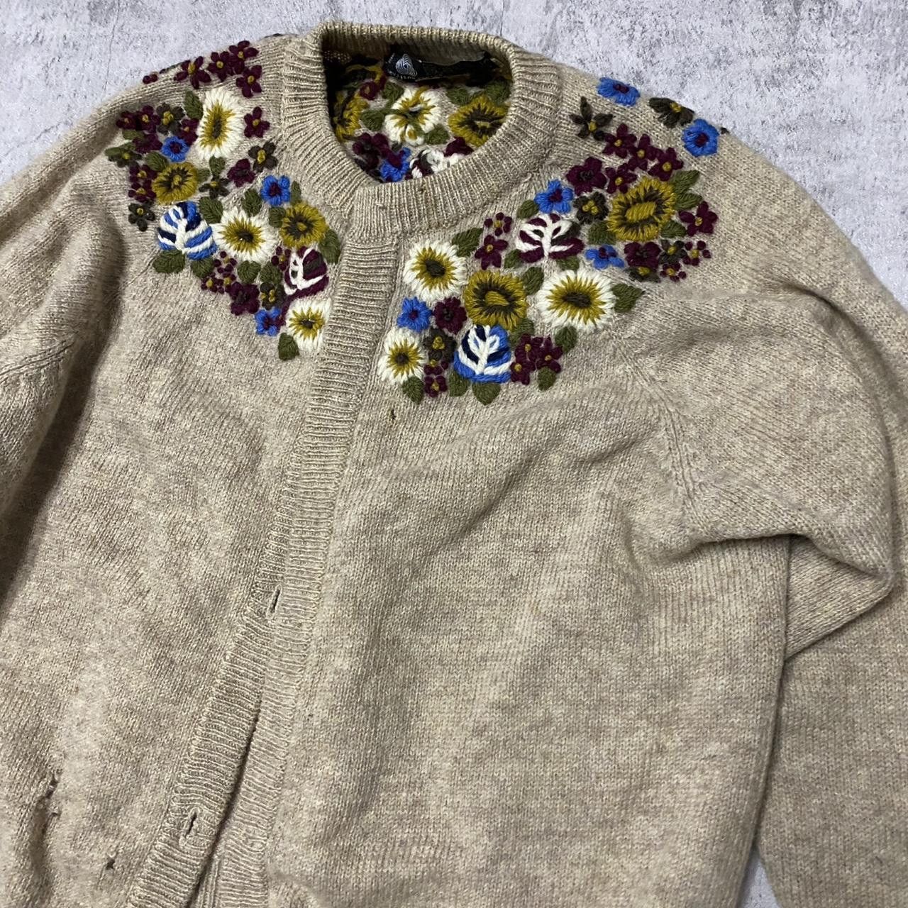 Other Floral embroidered cream wool cardigan Size US M / EU 48-50 / 2 - 2 Thumbnail
