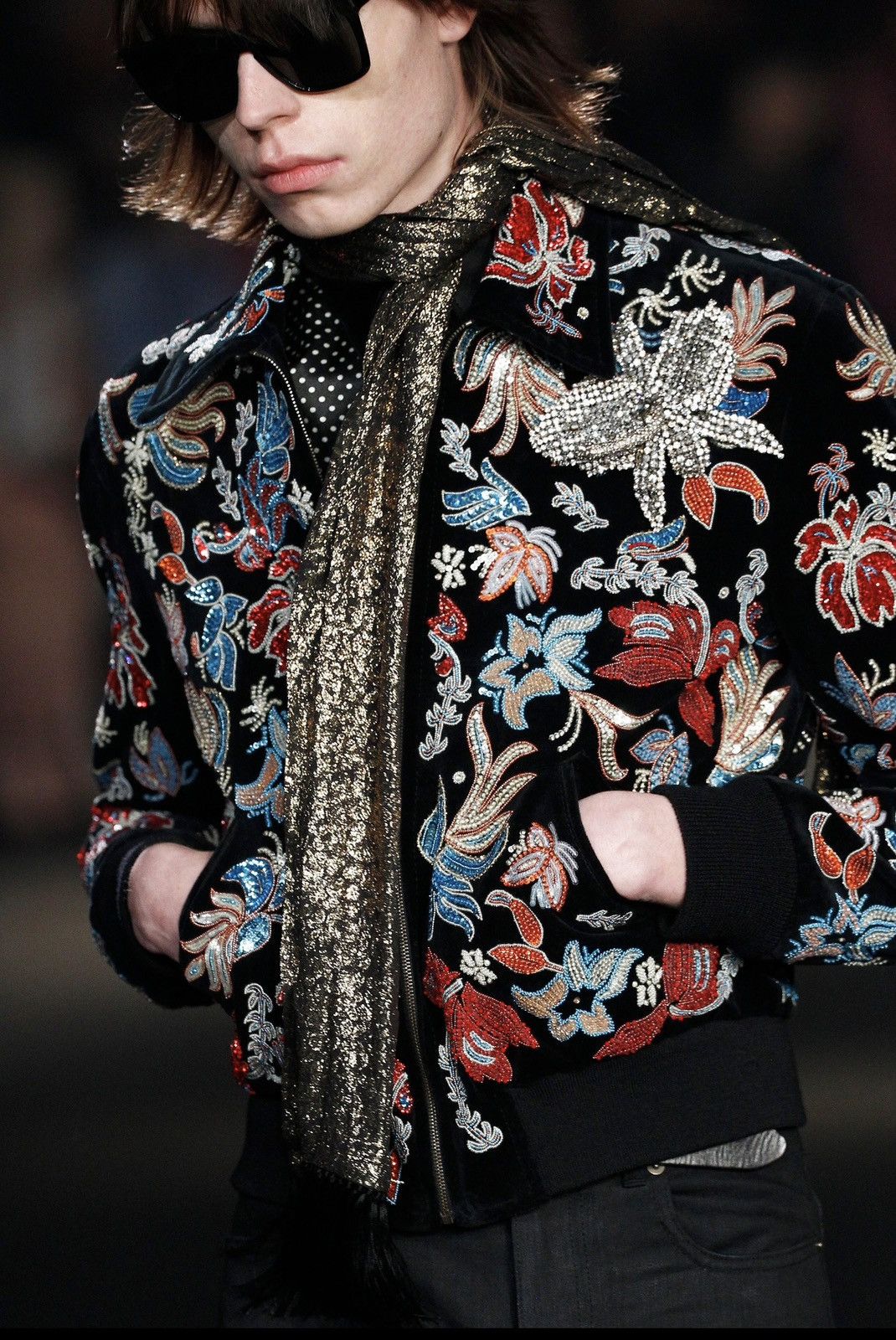 Saint Laurent Paris *RARE* Saint Laurent Paris AW16 Stiched Floral Jacket Size US S / EU 44-46 / 1 - 2 Thumbnail