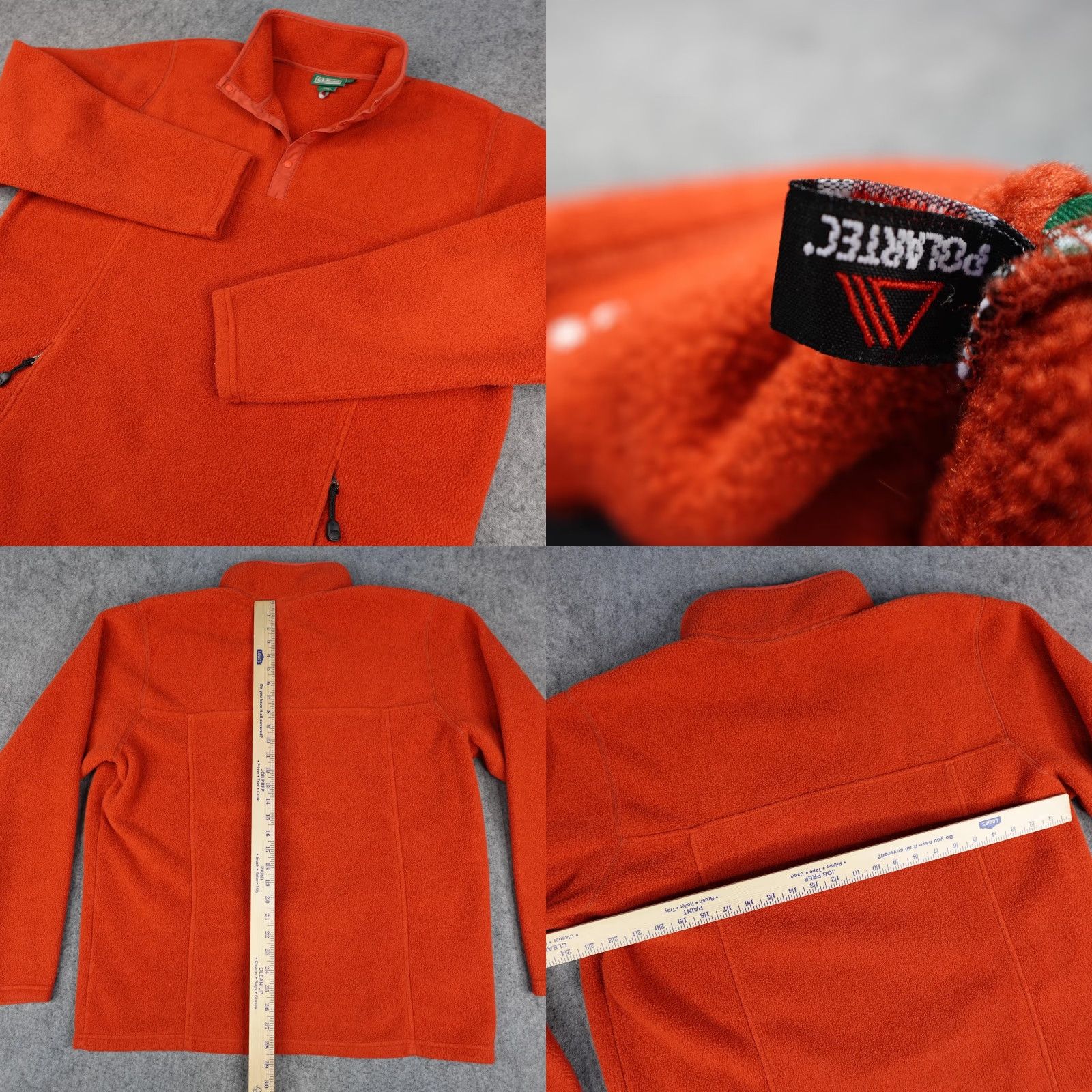 LL Bean Jacket Polartec Fleece Burnt Orange Snap Outdoor XL Tall Mens