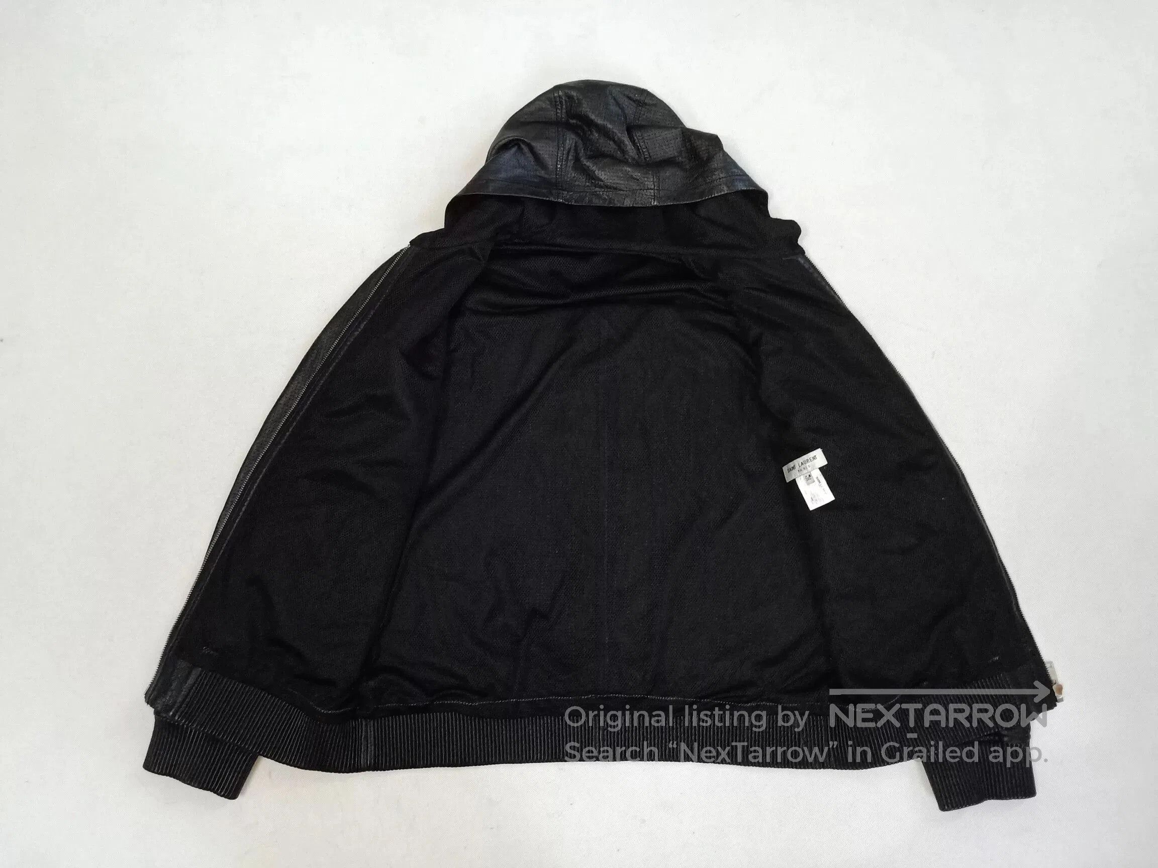Saint Laurent Paris Saint Laurent Men's Leather Hooded Jacket. Size US L / EU 52-54 / 3 - 4 Thumbnail