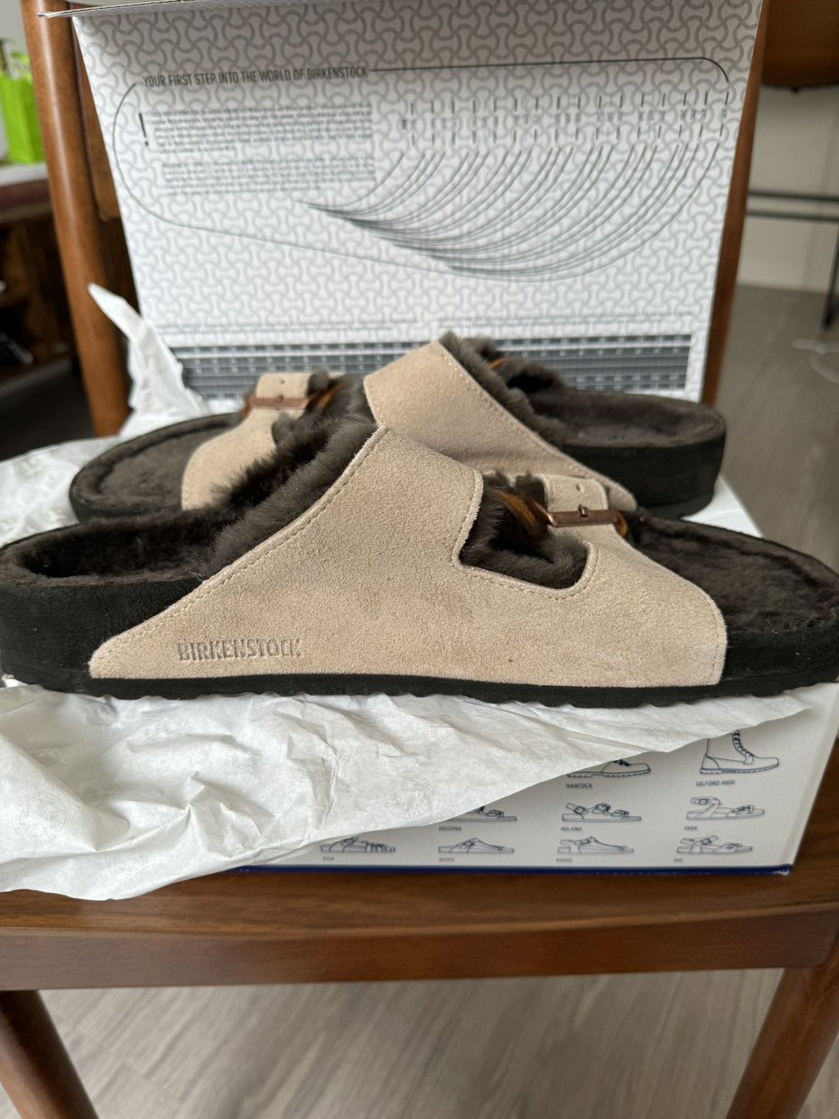 Birkenstock × Kith Kith x Birkenstock Arizona Shearling Mink Dark Brown (US 13) Size US 13 / EU 46 - 7 Thumbnail