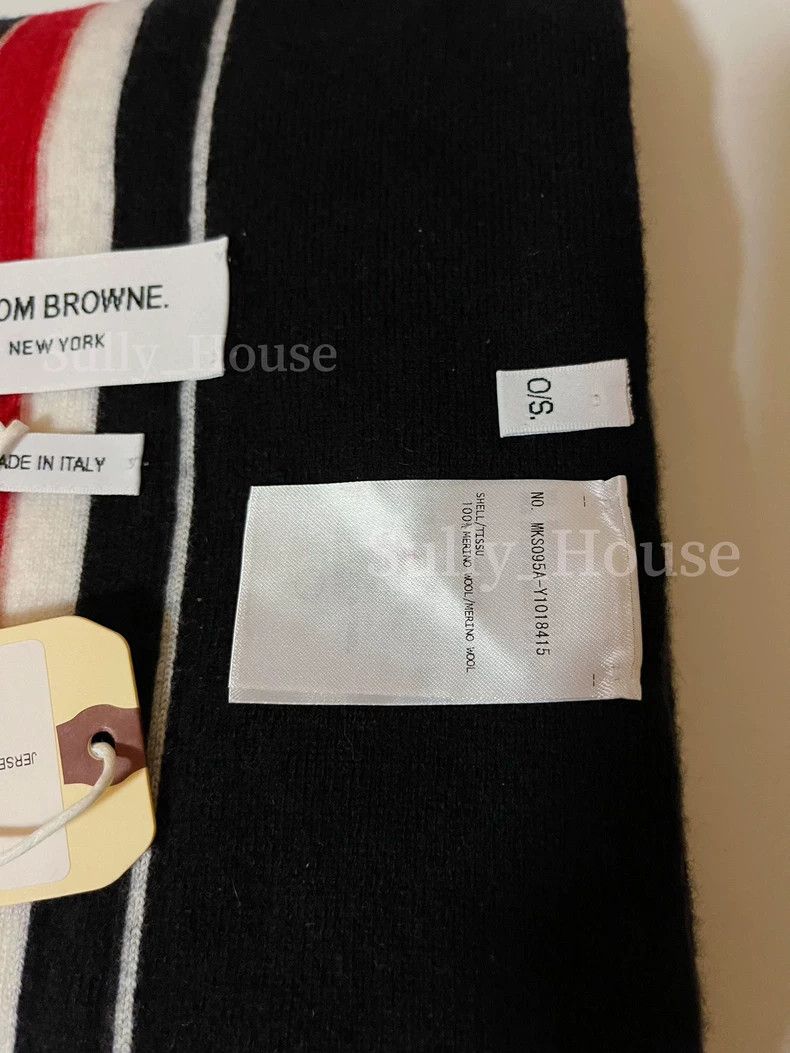 Thom Browne Thom Browne Classic three-color striped scarf Size ONE SIZE - 4 Thumbnail
