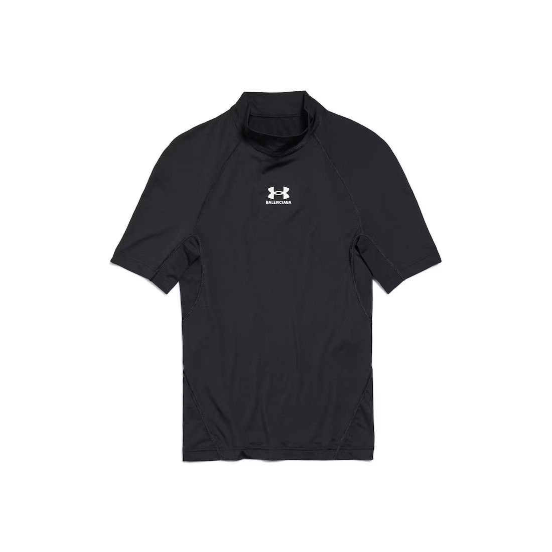 Balenciaga × Under Armour o1s1wg110425 Under Armour® Mock Neck T-Shirt in Black Size US S / EU 44-46 / 1 - 1 Thumbnail