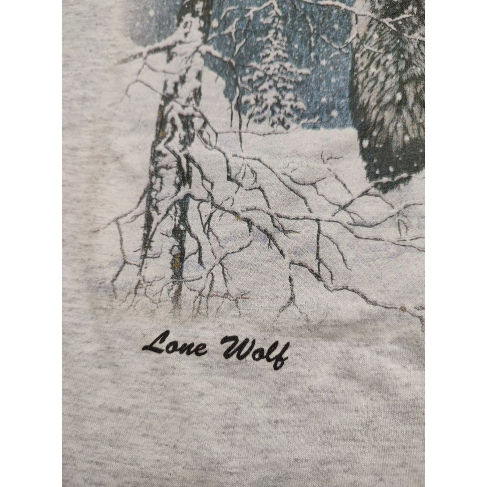 LONE WOLF VTG Cal Cru T-Shirt M Gray 50/50 Crew Neck Short Sleeve Graphic Print Wolf Logo USA 90s Winter Lone Wolf Mens Size US M / EU 48-50 / 2 - 4 Thumbnail