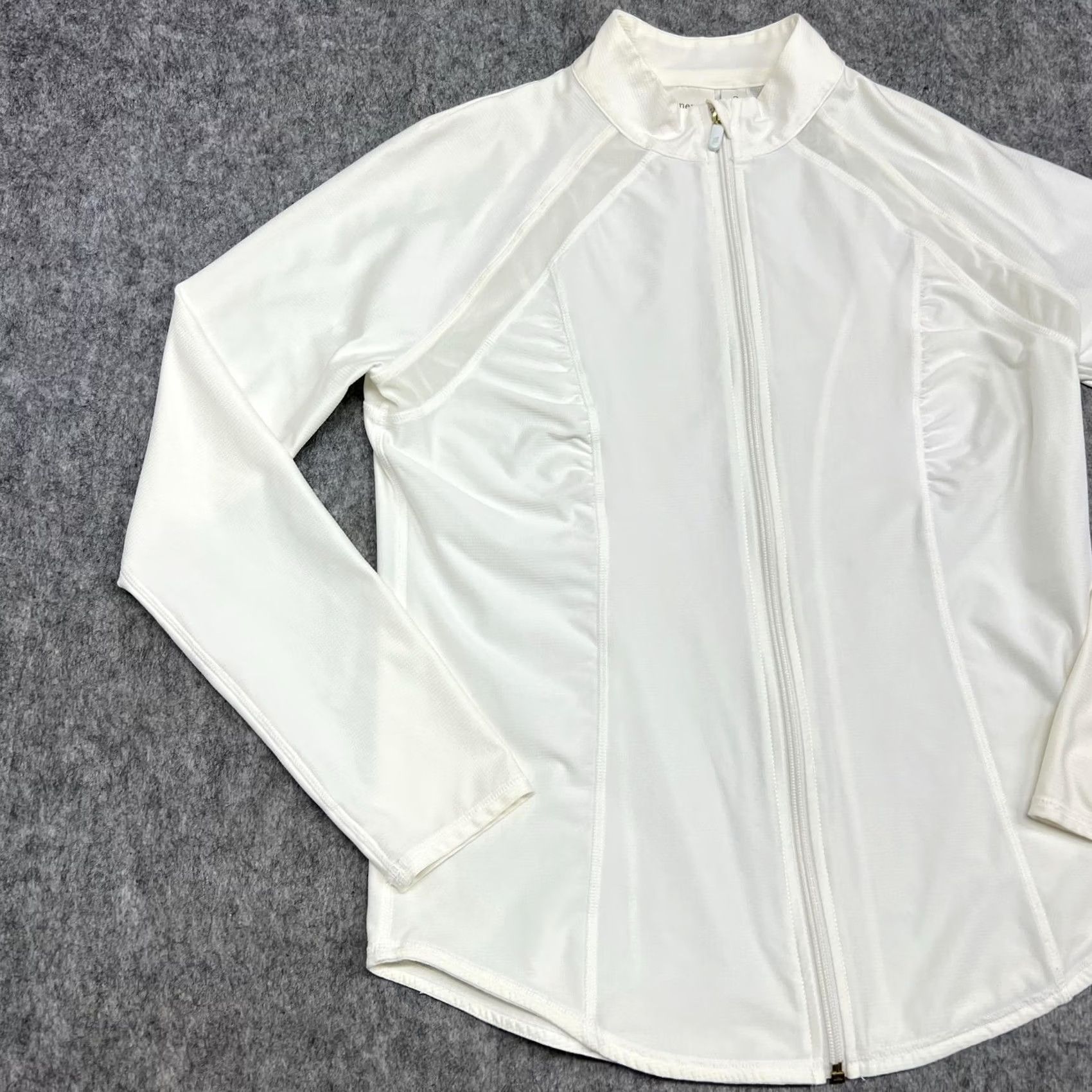 Vintage Chicos Zenergy Jacket Womens 0 White Track Mock Neck Stretch Activewear Size XS / US 0-2 / IT 36-38 - 5 Thumbnail