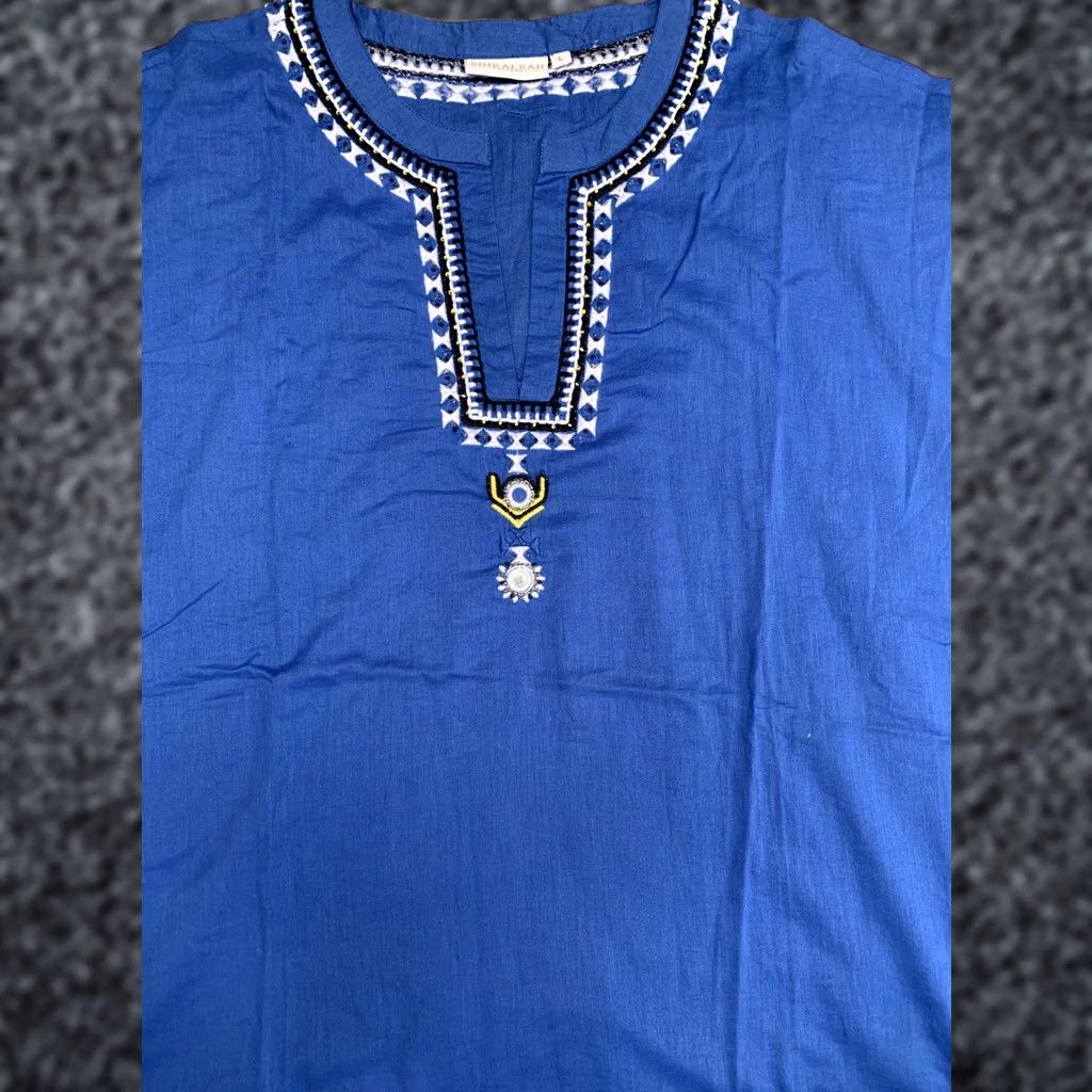 Vintage Shiraleah Chicago Blouse Tunic Cover-Up Large Blue Embroidered New Women's Size L / US 10 / IT 46 - 1 Thumbnail