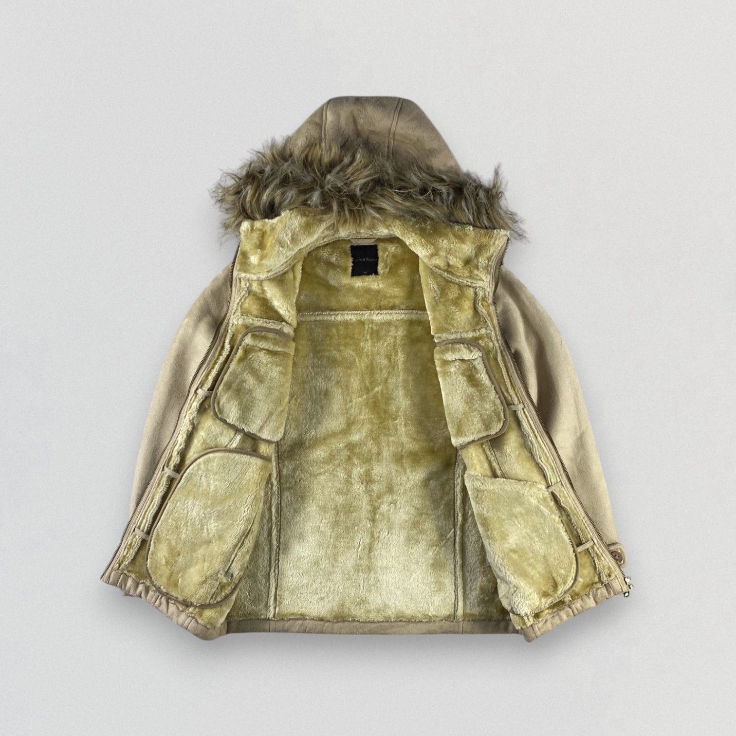 If Six Was Nine Journal Report Faux Suede Jacket Faux Fur Hooded Jacket Size US M / EU 48-50 / 2 - 2 Thumbnail