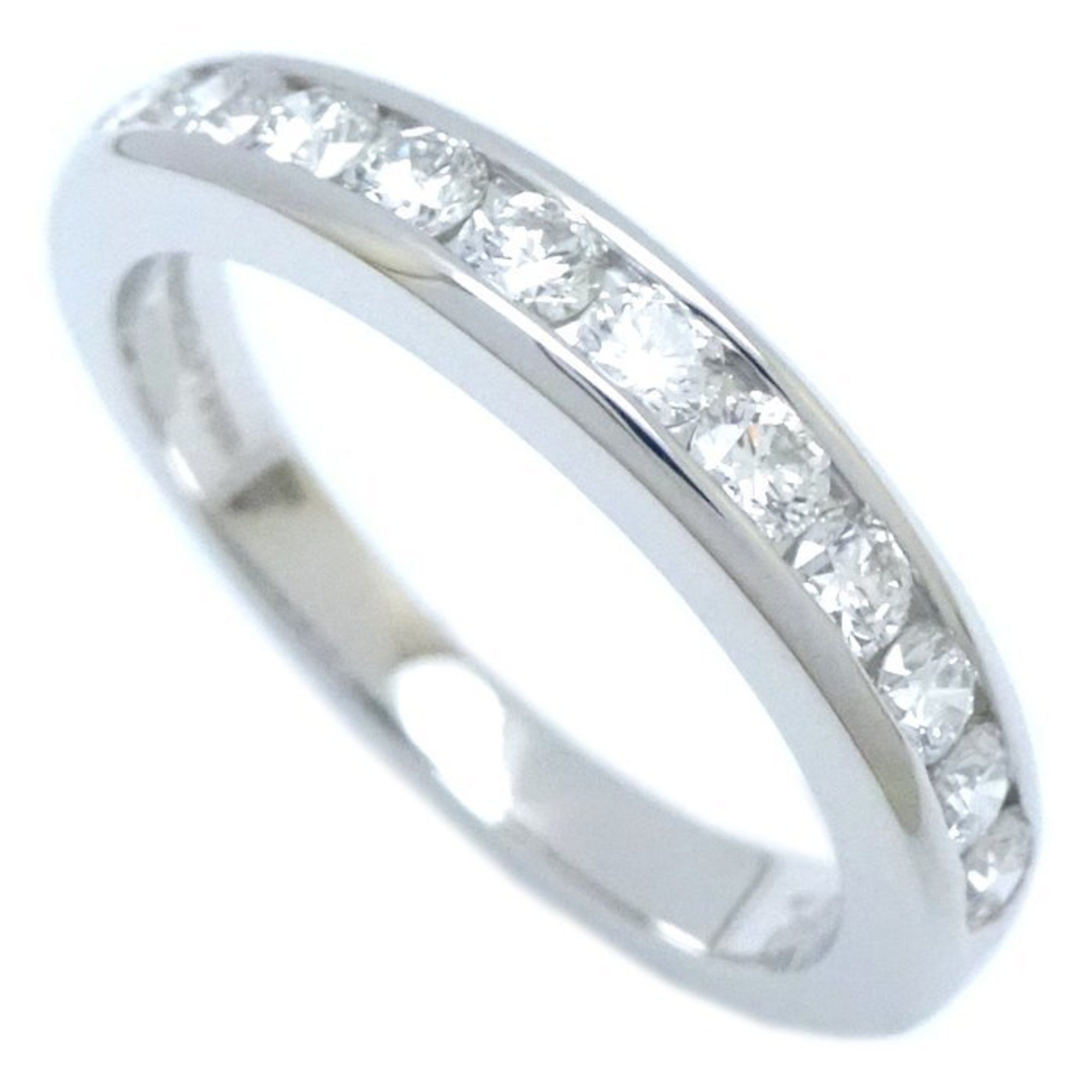 image of Tiffany Co Tiffany&co. Tiffany Half Circle Diamond Ring 11 Diamonds Pt950 Platinum 291385, Women's