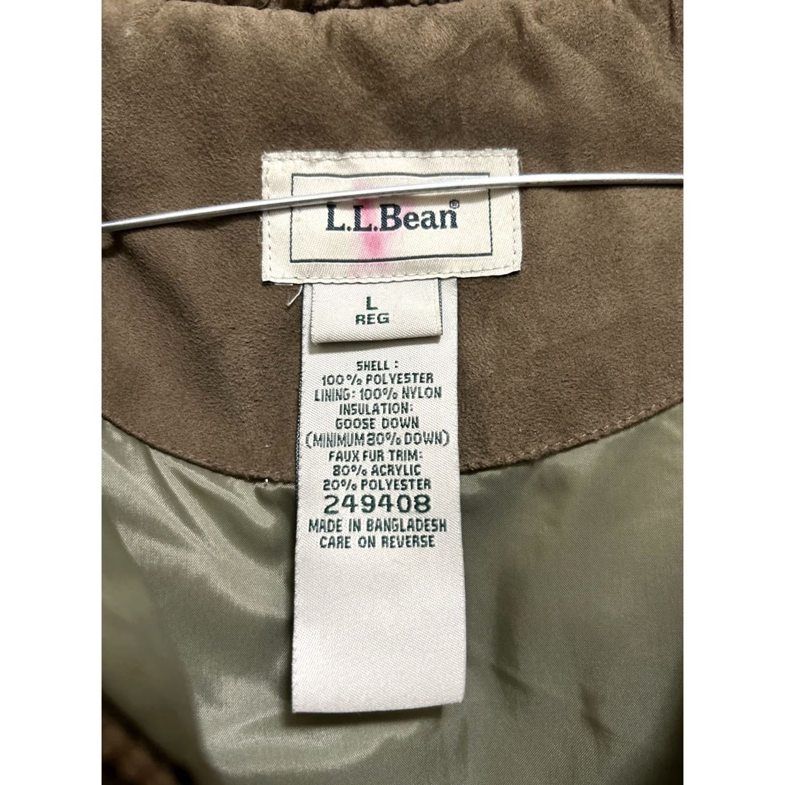 Vintage LL Bean Jacket Womens L Brown Puffer Long Coat Suede Parka Goose Down Fur YKK Size L / US 10 / IT 46 - 7 Thumbnail
