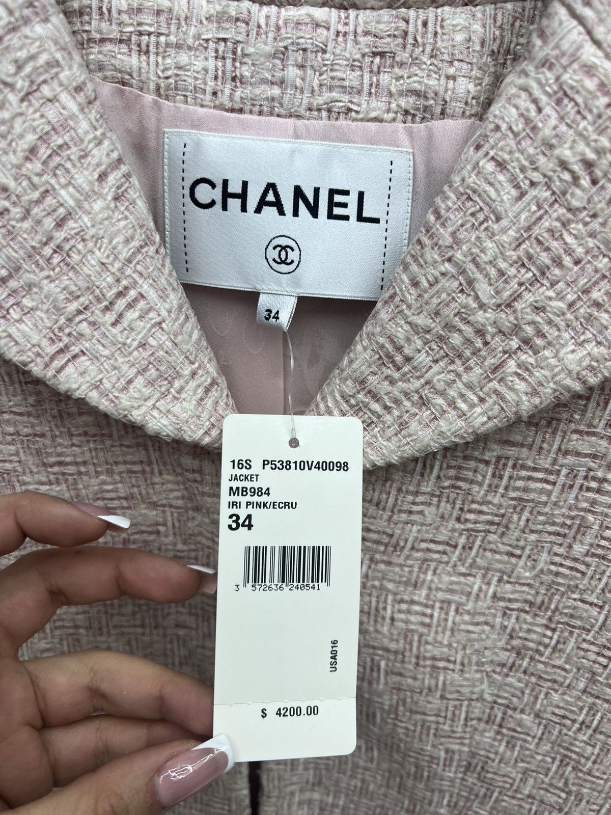 Chanel Channel Tweed Blazer Light Pink Size XS / US 0-2 / IT 36-38 - 5 Thumbnail