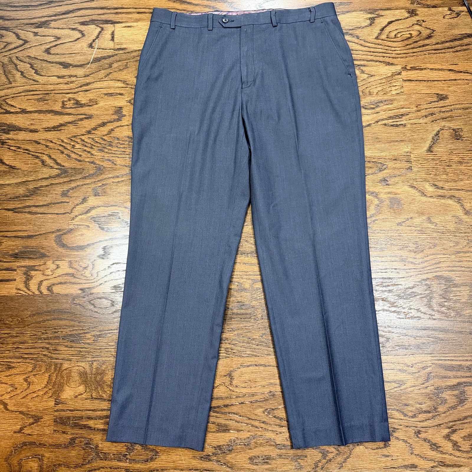 Tallia Tallia Men's Dress Pants Flat Front 36x30 Gray Trousers Size US 36 / EU 52 - 1 Thumbnail