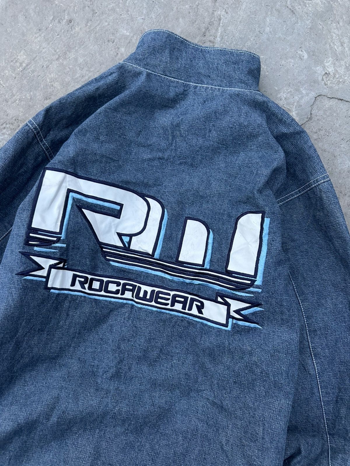 Rocawear Vintage Y2K Rocawear Embroidered Denim Track Jacket Indigo Size US L / EU 52-54 / 3 - 5 Thumbnail