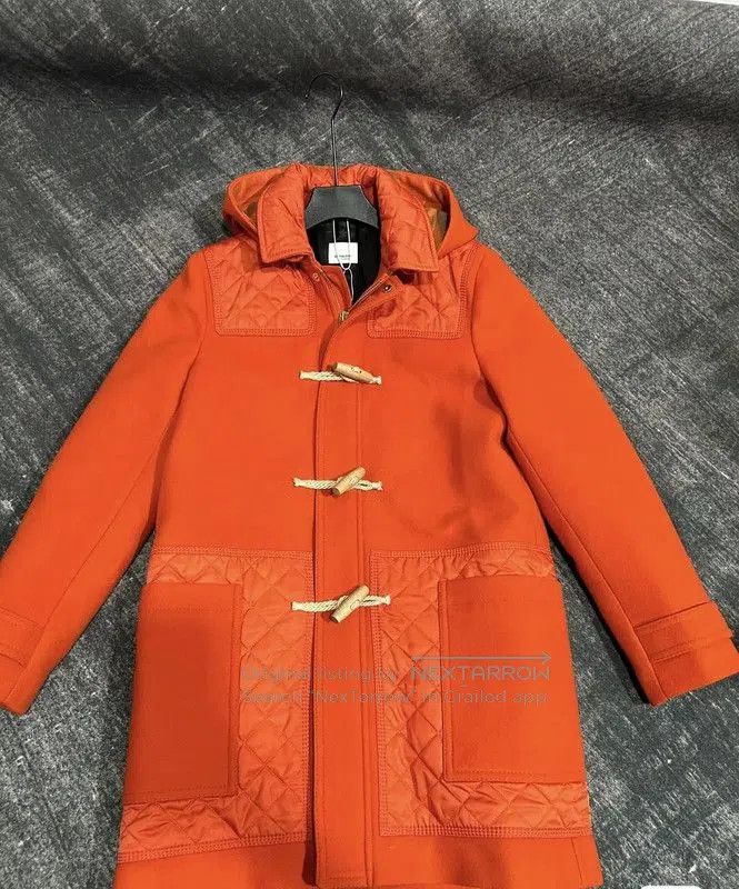 Burberry Burberry Orange Wool Long Coat for Women. Size L / US 10 / IT 46 - 2 Thumbnail