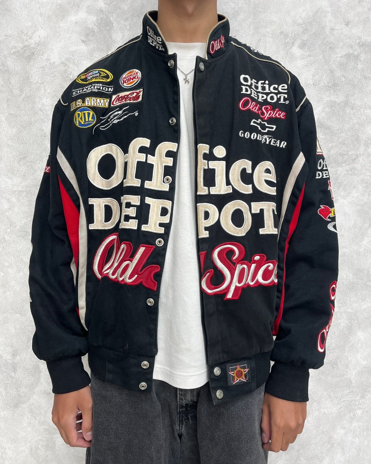 JH Design × NASCAR × Vintage JH Design Tony Stewart #14 Snap Button Up Nascar Jacket Size US M / EU 48-50 / 2 - 6 Thumbnail