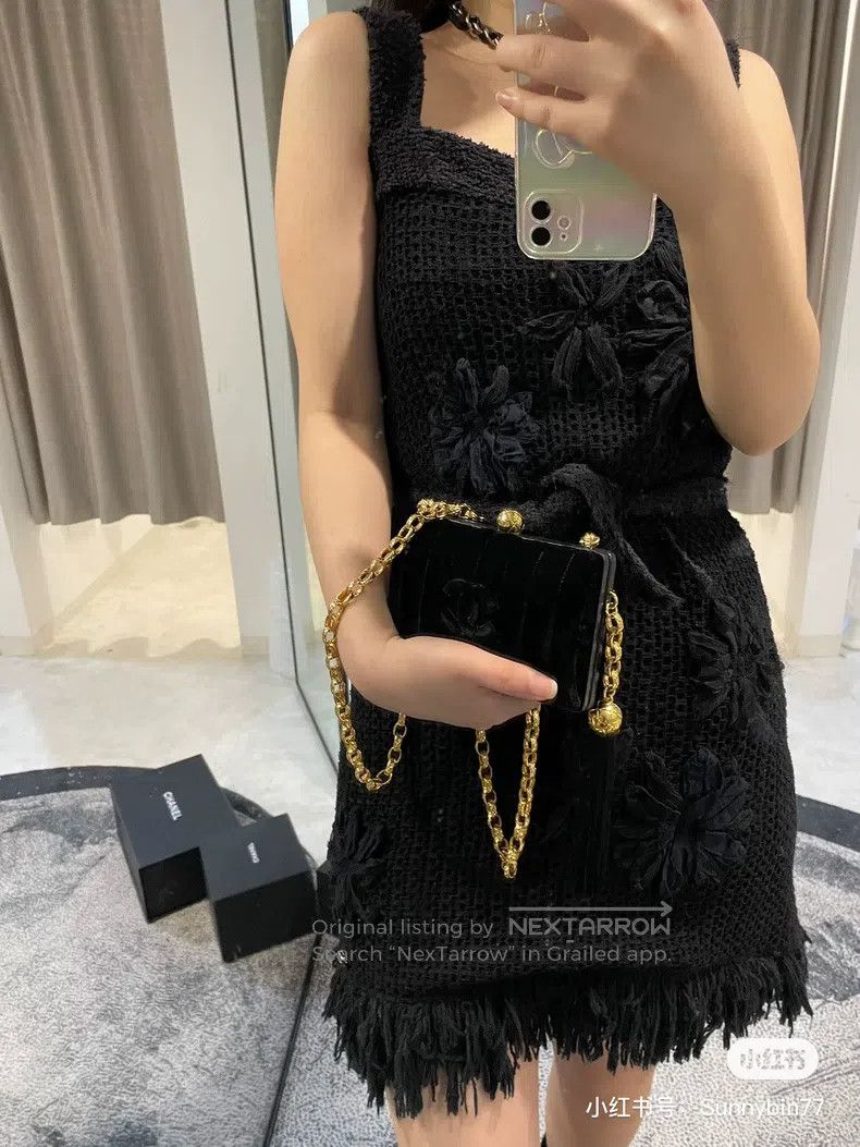 Chanel Chanel Black camelia embroidered woven lace-up suspender d Size XS / US 0-2 / IT 36-38 - 9 Thumbnail