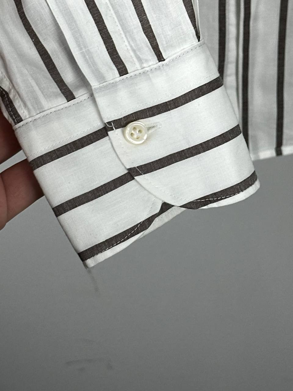 Boggi Boggi Milano Luxury Striped Long Sleeve Shirt Size US S / EU 44-46 / 1 - 8 Thumbnail