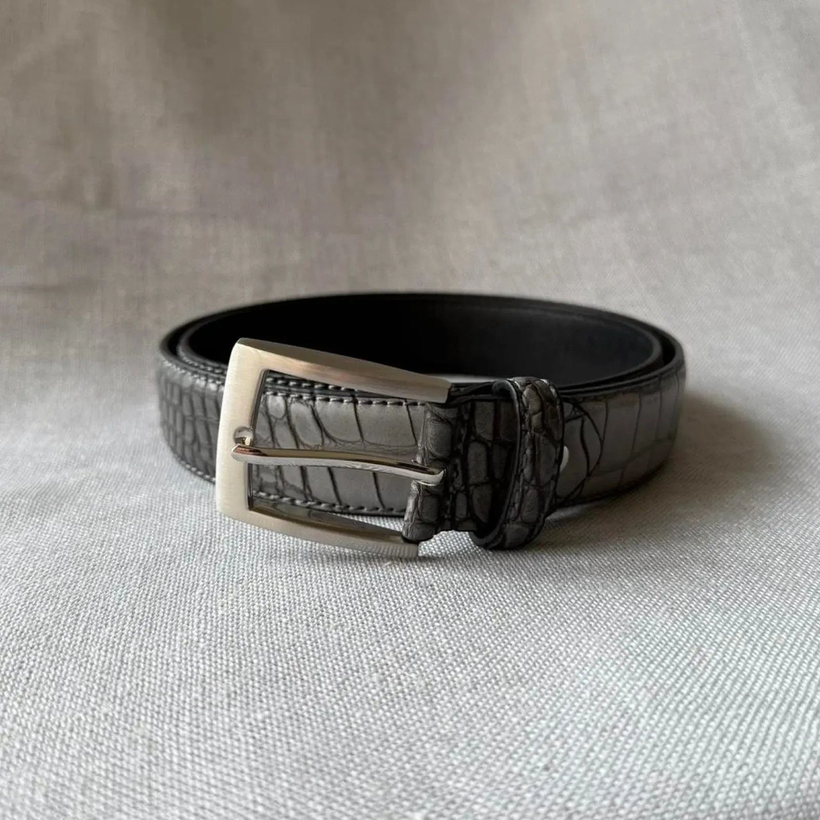 Other Grey engraved alligator pattern western MENS1 Size ONE SIZE - 2 Thumbnail