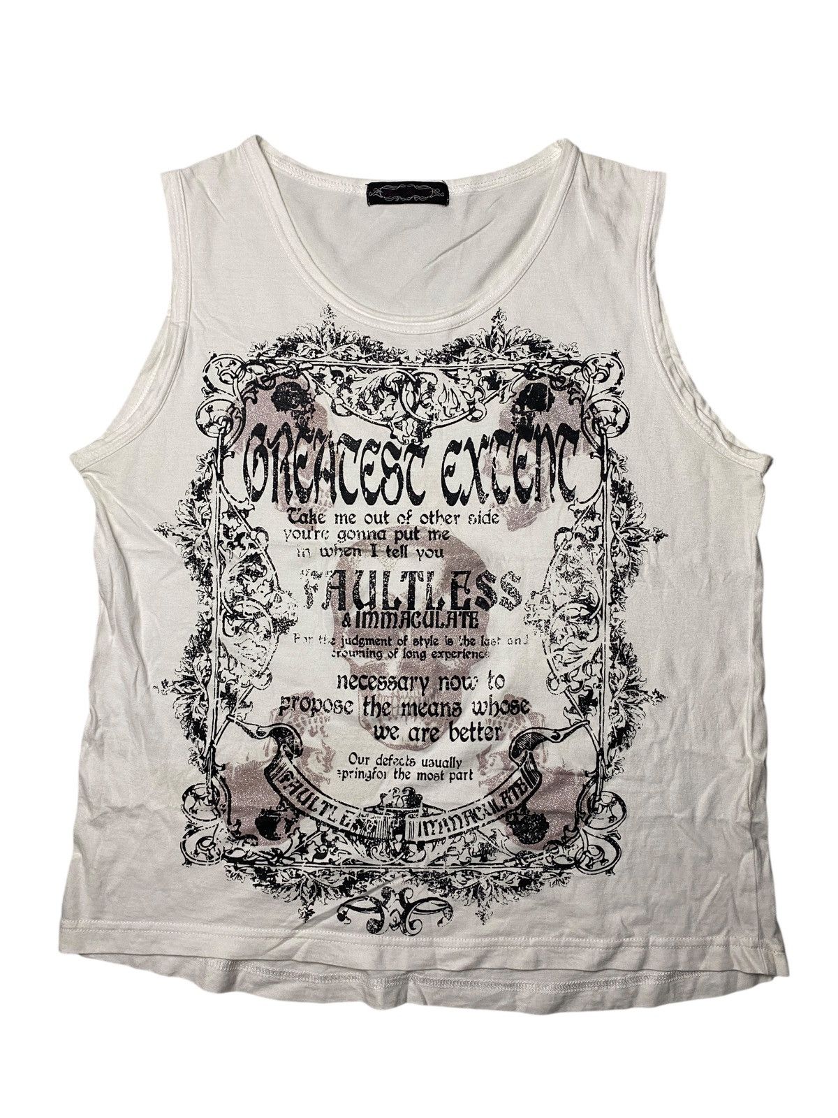 2000's Skull Tribal Poem Tanktop