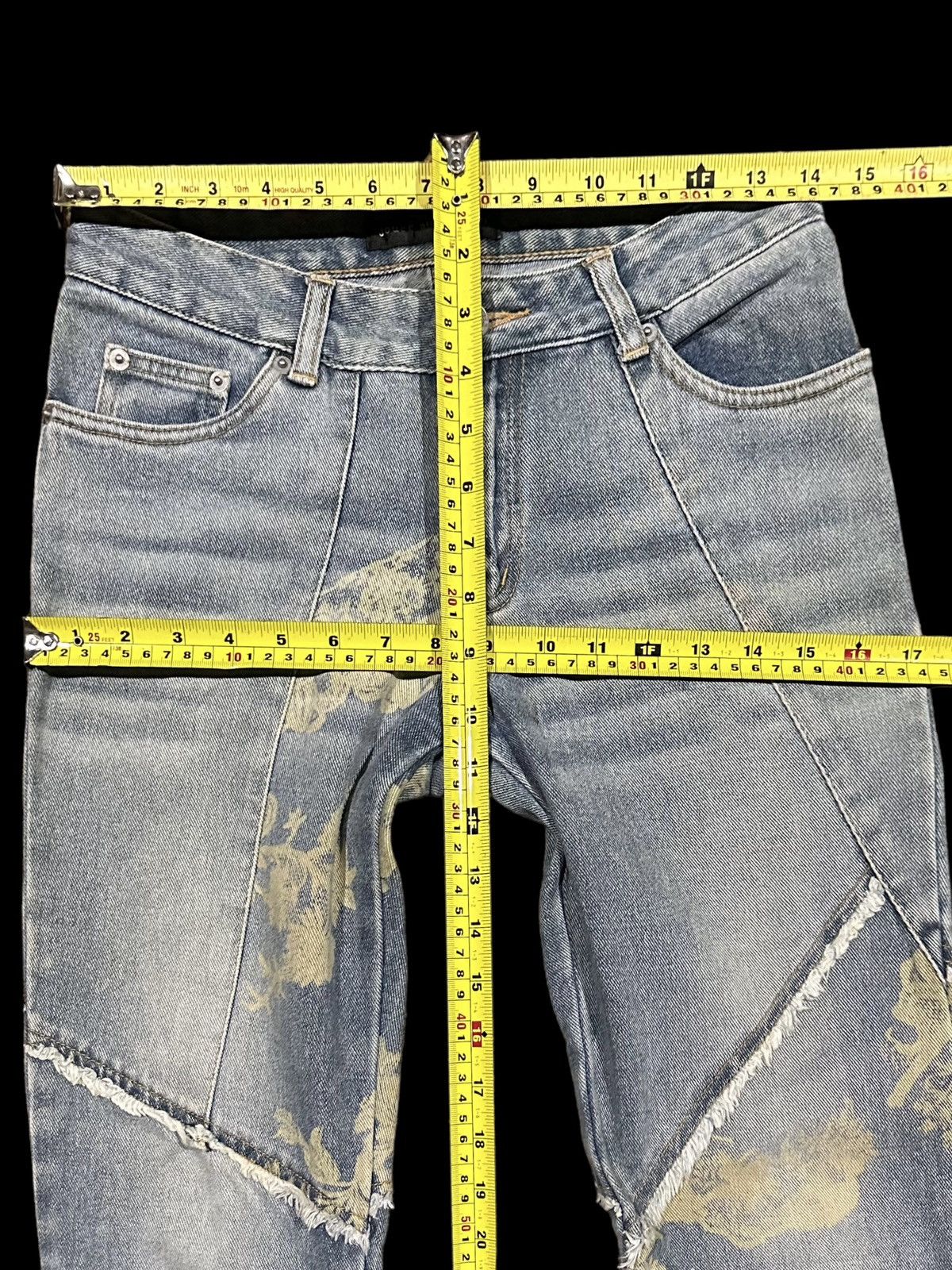 Designer × If Six Was Nine × Jean Paper Cut Hagi Denim JOUER AUX ECHECS Bootcut Flores Jeans Size 28" / US 6 / IT 42 - 15 Thumbnail