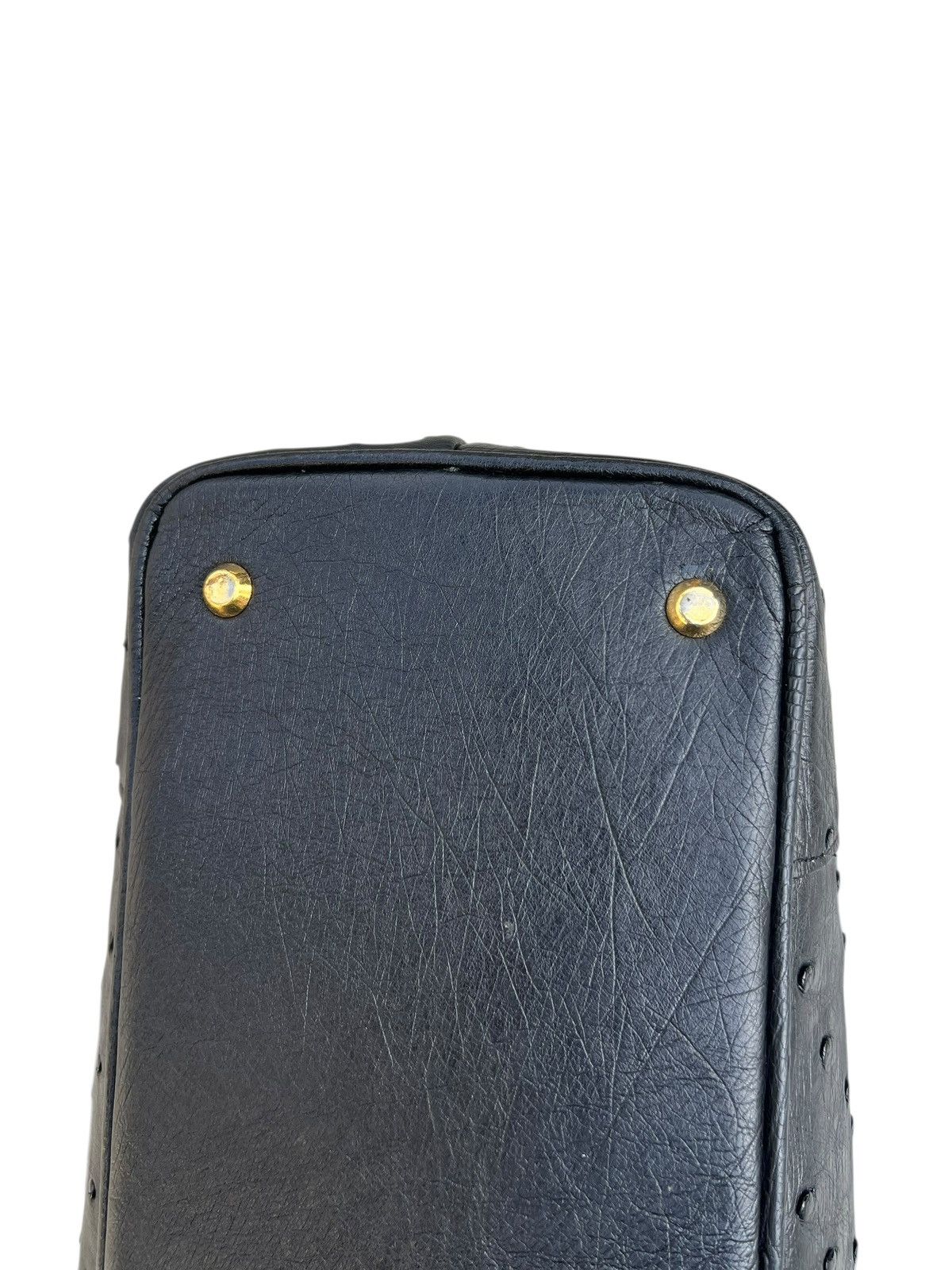 Leather Vintage JRA Japan Black Ostrich Leather Bag Size ONE SIZE - 19 Thumbnail