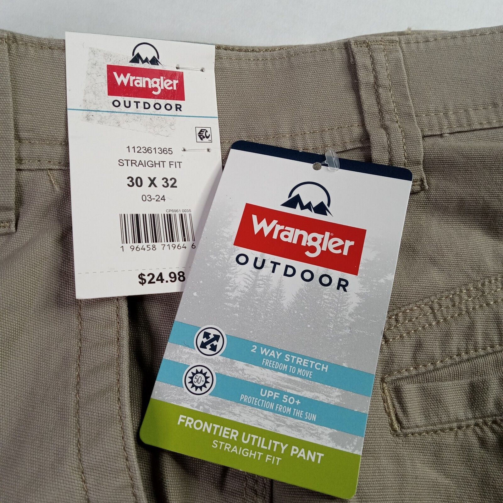 Wrangler Wrangler Outdoor Utility Pants Mens 30x32 Beige Straight Fit Size US 30 / EU 46 - 7 Thumbnail