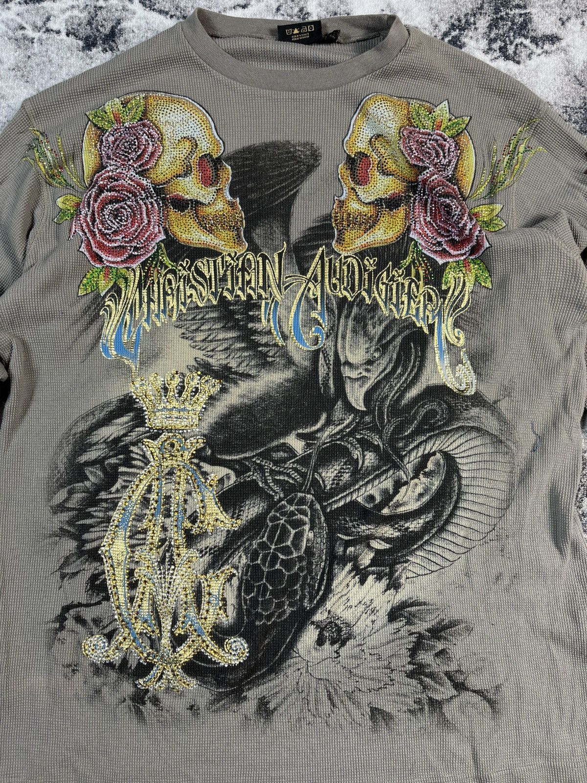 Christian Audigier Christian Audigier Skull Roses Graphic Long Sleeve L Size US L / EU 52-54 / 3 - 4 Thumbnail