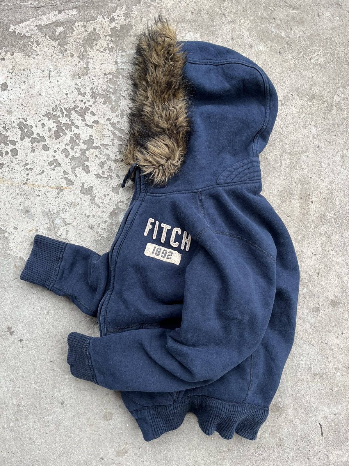 Abercrombie & Fitch Japanese Abercrombie Fitch Fur Faux Faded Y2K Zip Hoodie Size US L / EU 52-54 / 3 - 4 Thumbnail