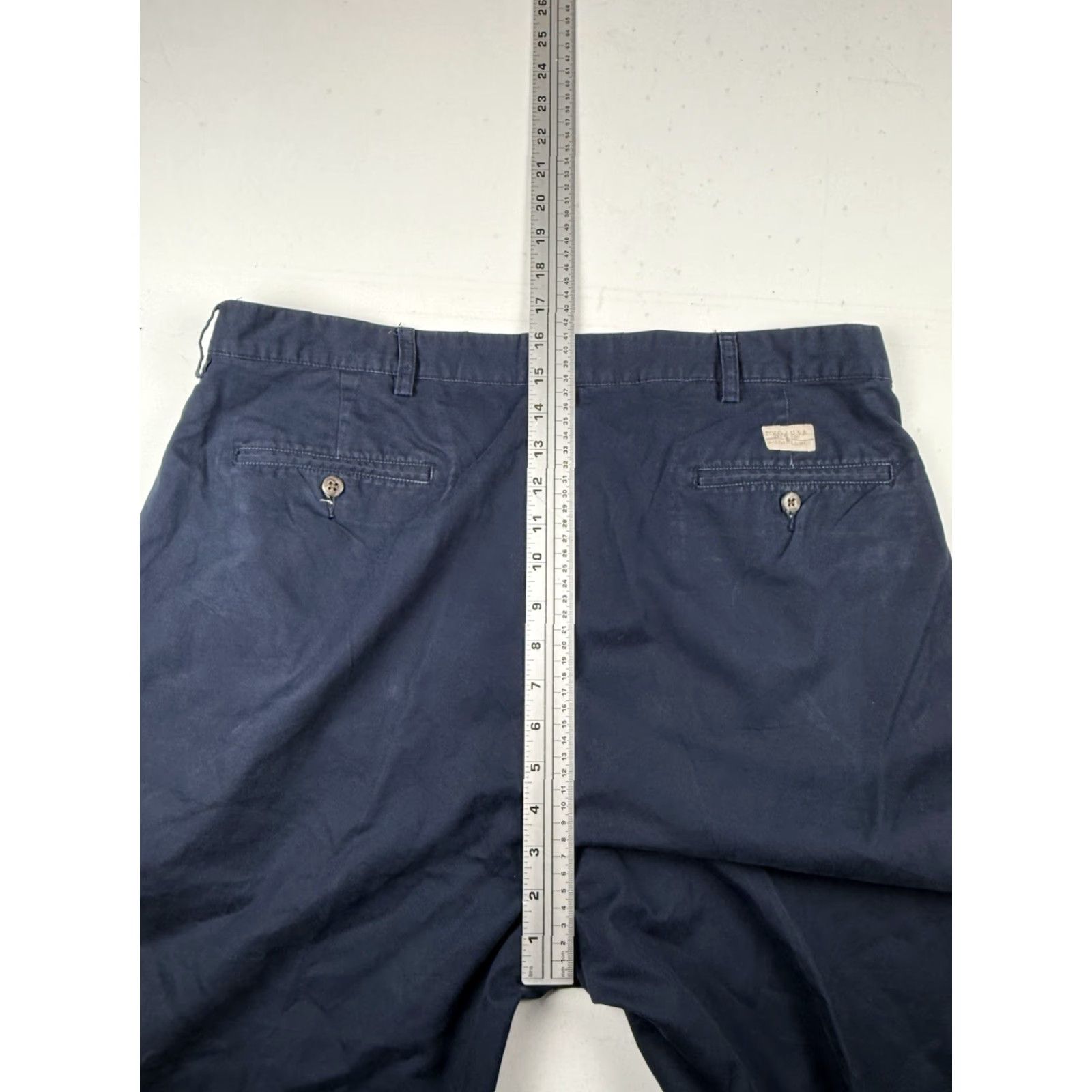 Polo Ralph Lauren VINTAGE Polo Ralph Lauren Mens Pants Hammond Chino 38x32 Navy Blue Tapered Slashed Pocket Button Zipper Logo 90s USA College Preppy Size US M / EU 48-50 / 2 - 4 Thumbnail