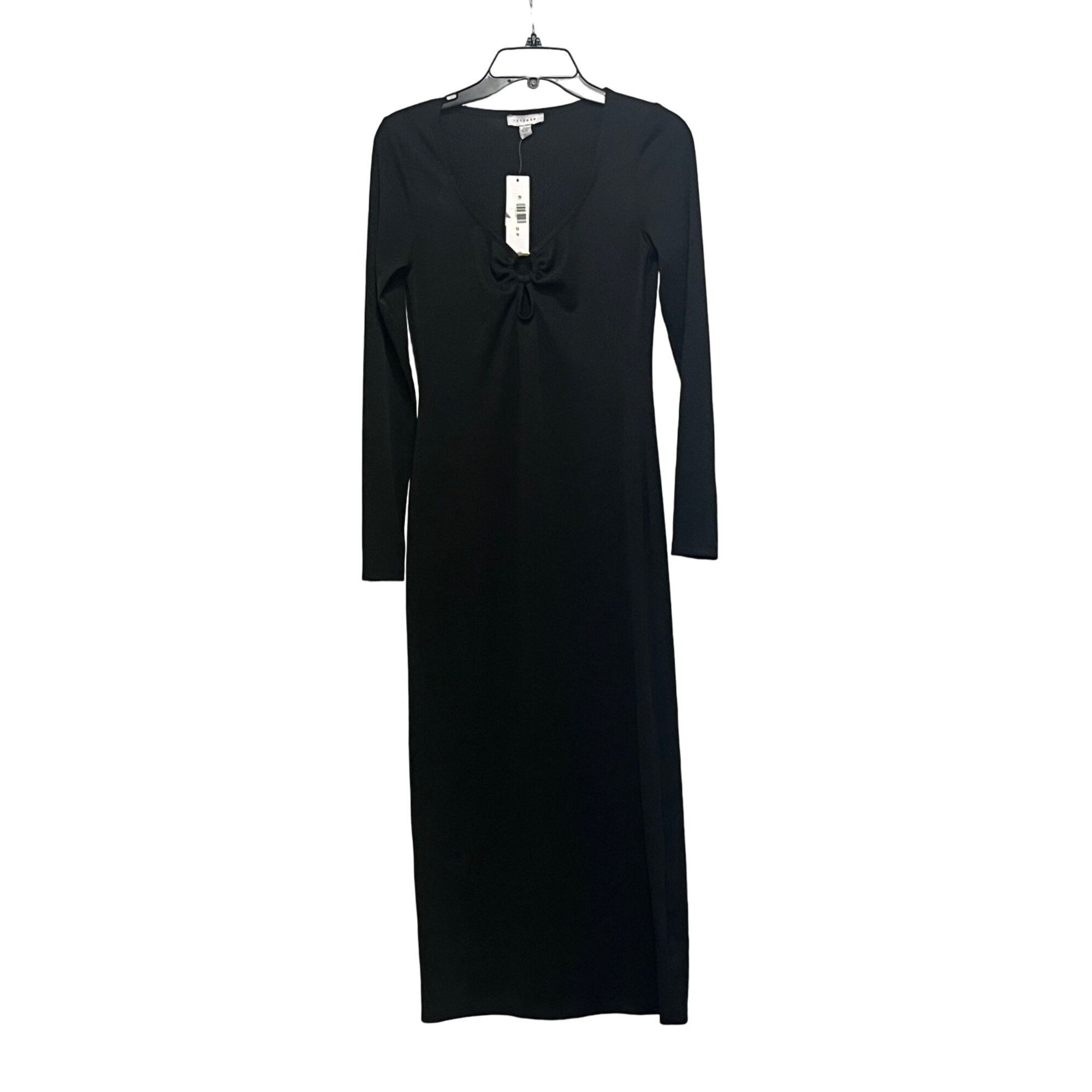 Topshop Topshop ring ribbed midi dress in black, XS (US 0-2) Size XS / US 0-2 / IT 36-38 - 8 Thumbnail
