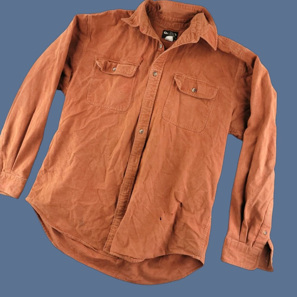 Vintage Guide Series Shirt Men's LT Orange Chore Heavyweight Button Up Tall Size L Size US L / EU 52-54 / 3 - 1 Thumbnail