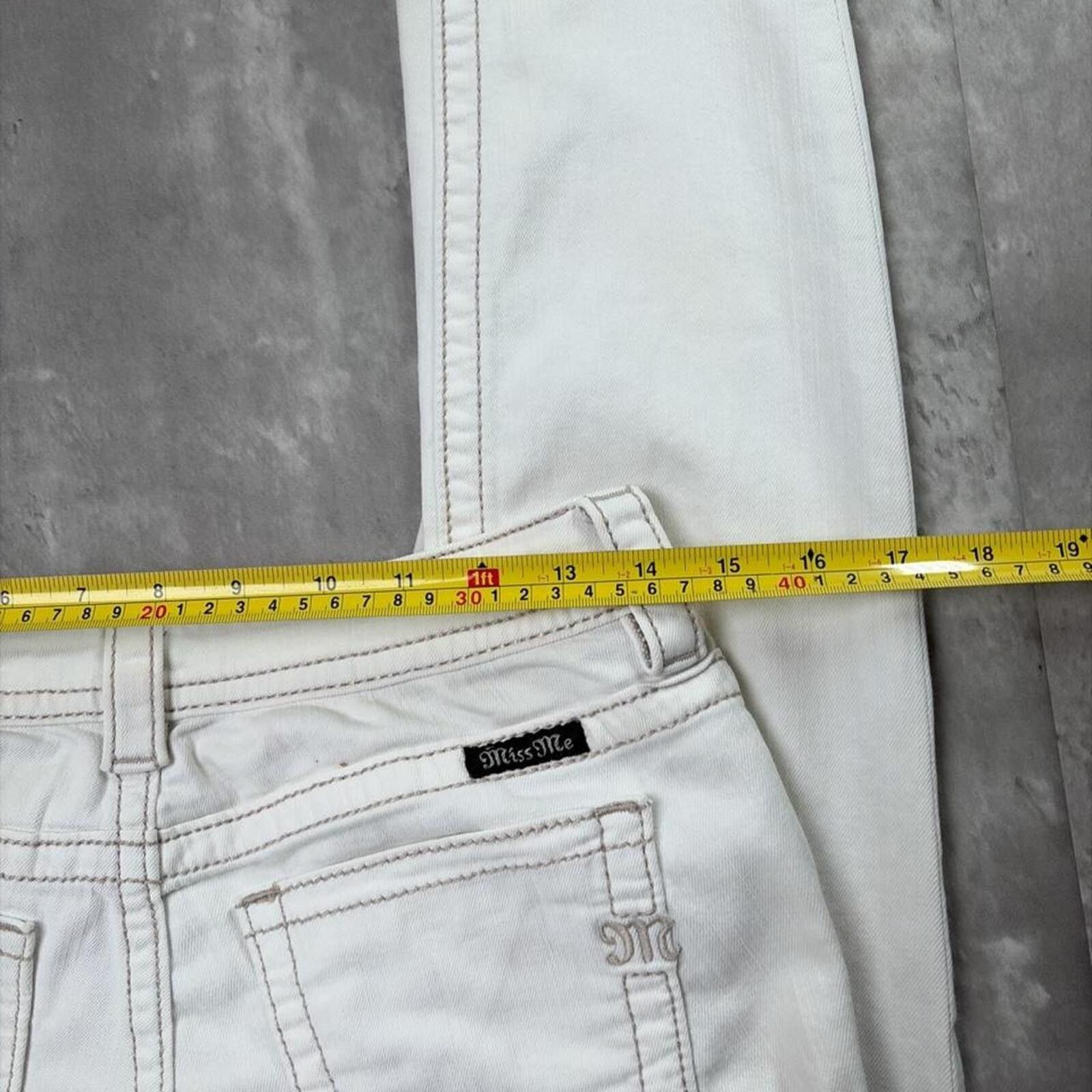 Other Y2K White Miss Me Grunge Gothic Ankle Skinny Denim Jeans Size 27" / US 4 / IT 40 - 7 Thumbnail