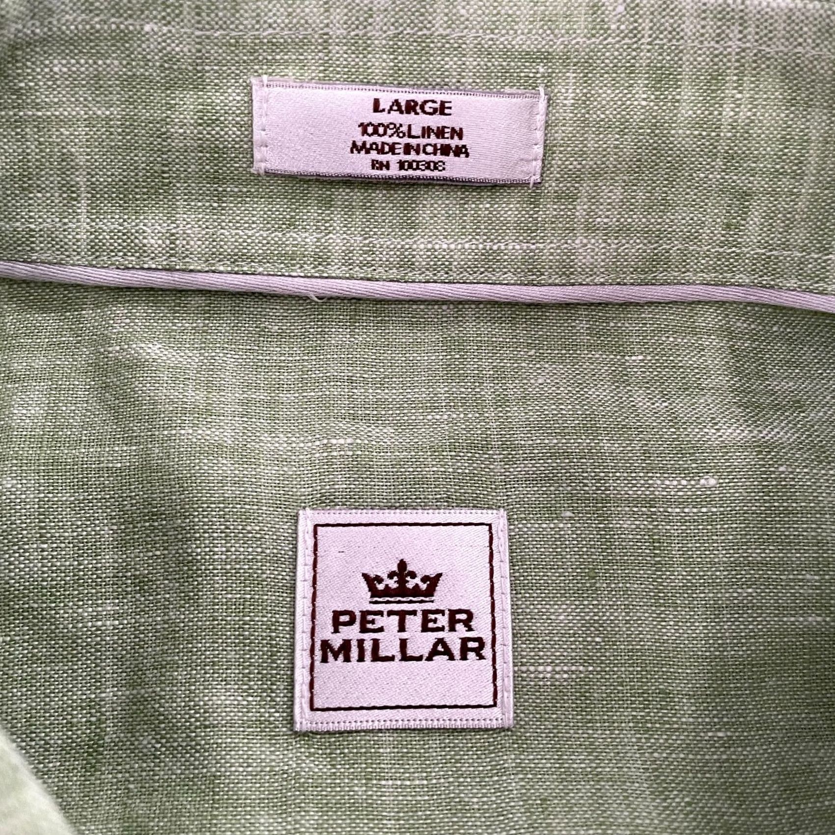 Peter Millar Peter Millar Shirt Adult Large Green Linen Button Up Short Sleeve Preppy Mens L Size US L / EU 52-54 / 3 - 4 Thumbnail