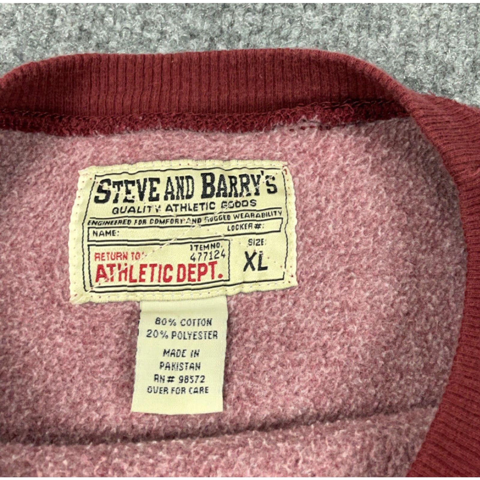 Vintage VINTAGE Steve & Barry's Red Varsity Sweatshirt Size US XL / EU 56 / 4 - 3 Thumbnail