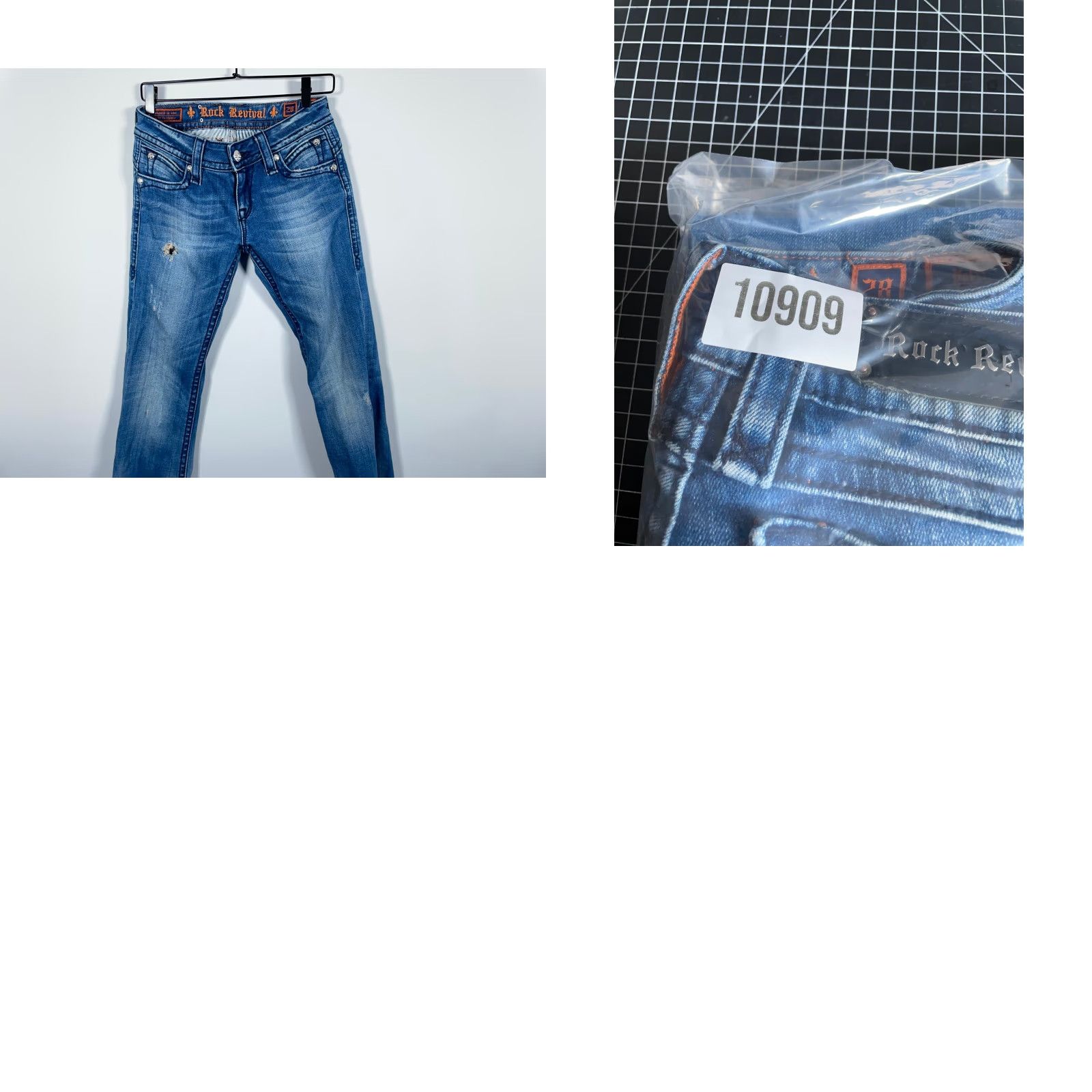Vintage Rock Revival Patti Boot Cut Jeans Women's 28 Dark Blue Denim Stretch Flap Pocket 5-Pocket Design Regular Inseam 30"} Size 28" / US 6 / IT 42 - 10 Thumbnail