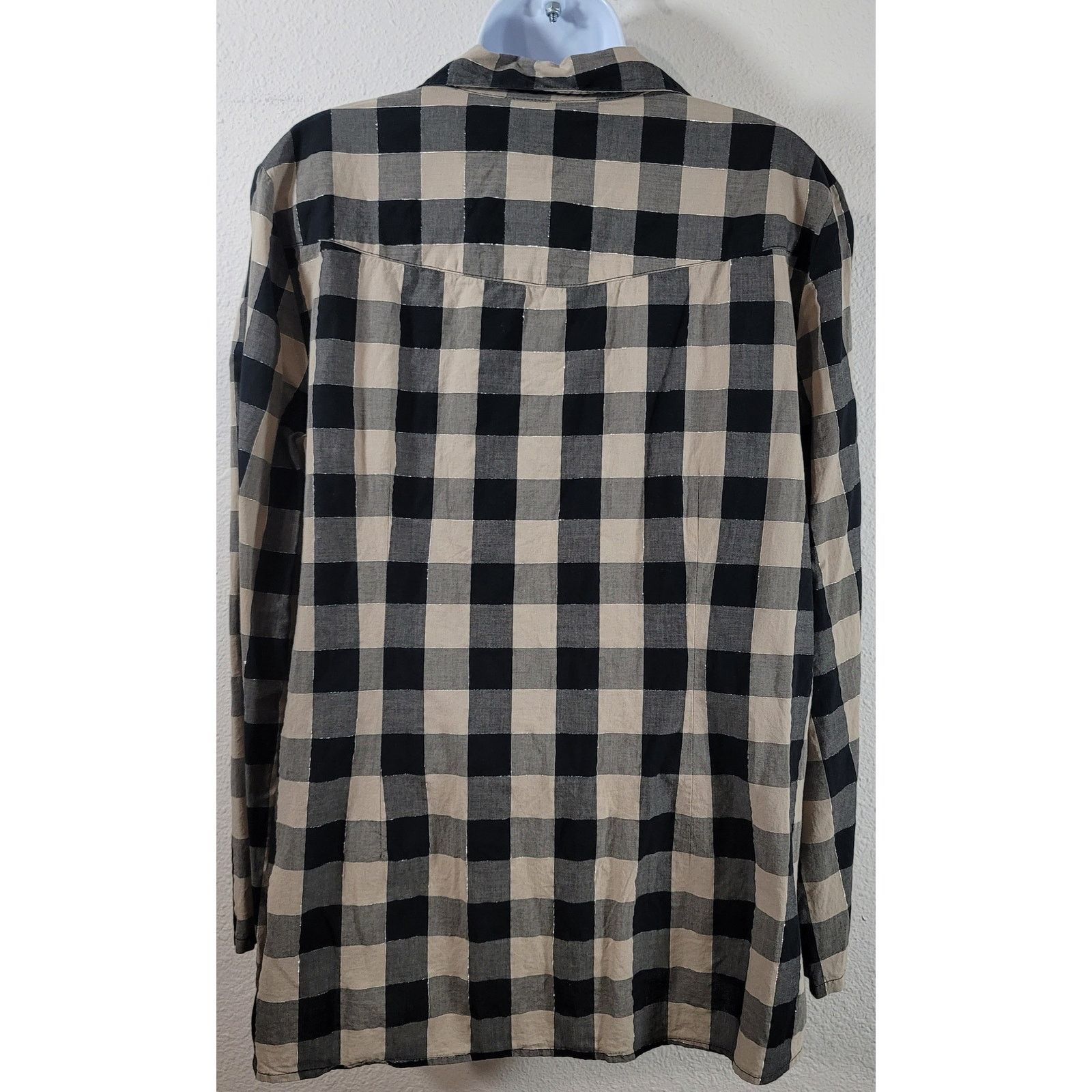 Other Cato Black Tan Silver Metallic Check Button Top XL Size XL / US 12-14 / IT 48-50 - 2 Thumbnail