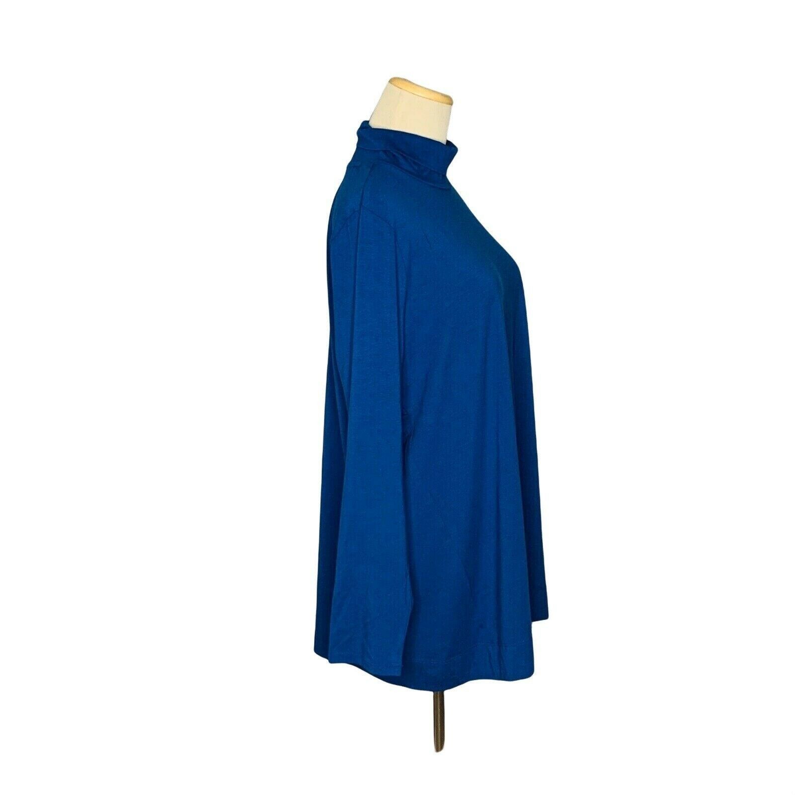 J. Jill J. JILL Teal Blue Long Sleeves High Neck Tunic Top Sz LP Size L / US 10 / IT 46 - 5 Thumbnail