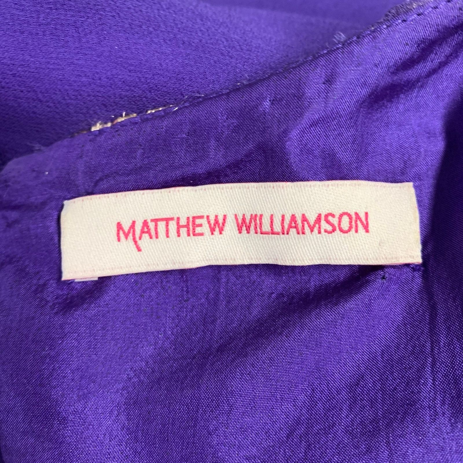 Matthew Williamson Size 10 Purple Gold Silk Embroidered Sleeveless Dress Size L / US 10 / IT 46 - 8 Thumbnail