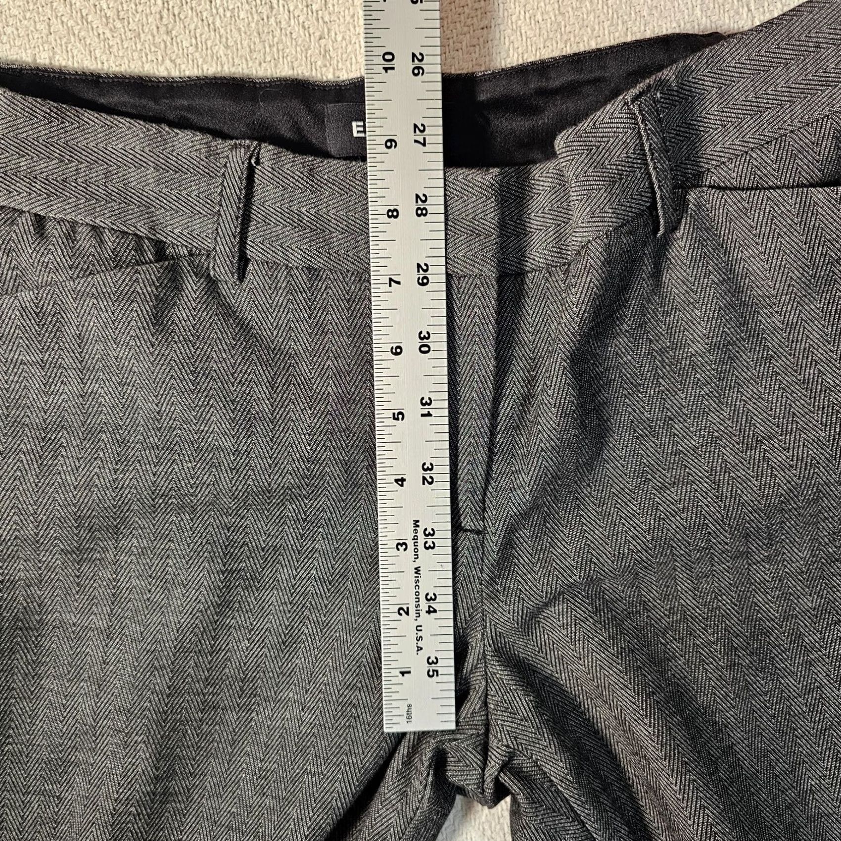 Express Express Editor Slim Pants Size 6 Brown Herringbone Dress Pants Women Regular Slim Waist 30 Inseam 31 Stretch Size 28" / US 6 / IT 42 - 7 Thumbnail