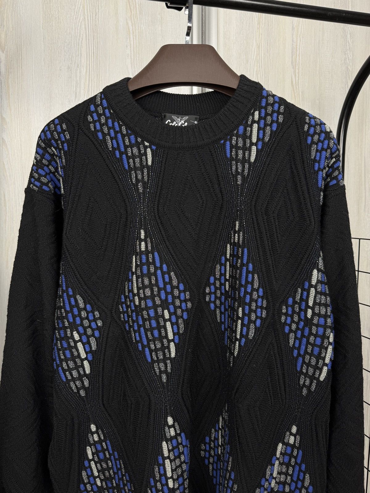 Carlo Colucci Carlo Colucci black cable knitted wool sweater size 54 Size US L / EU 52-54 / 3 - 3 Thumbnail