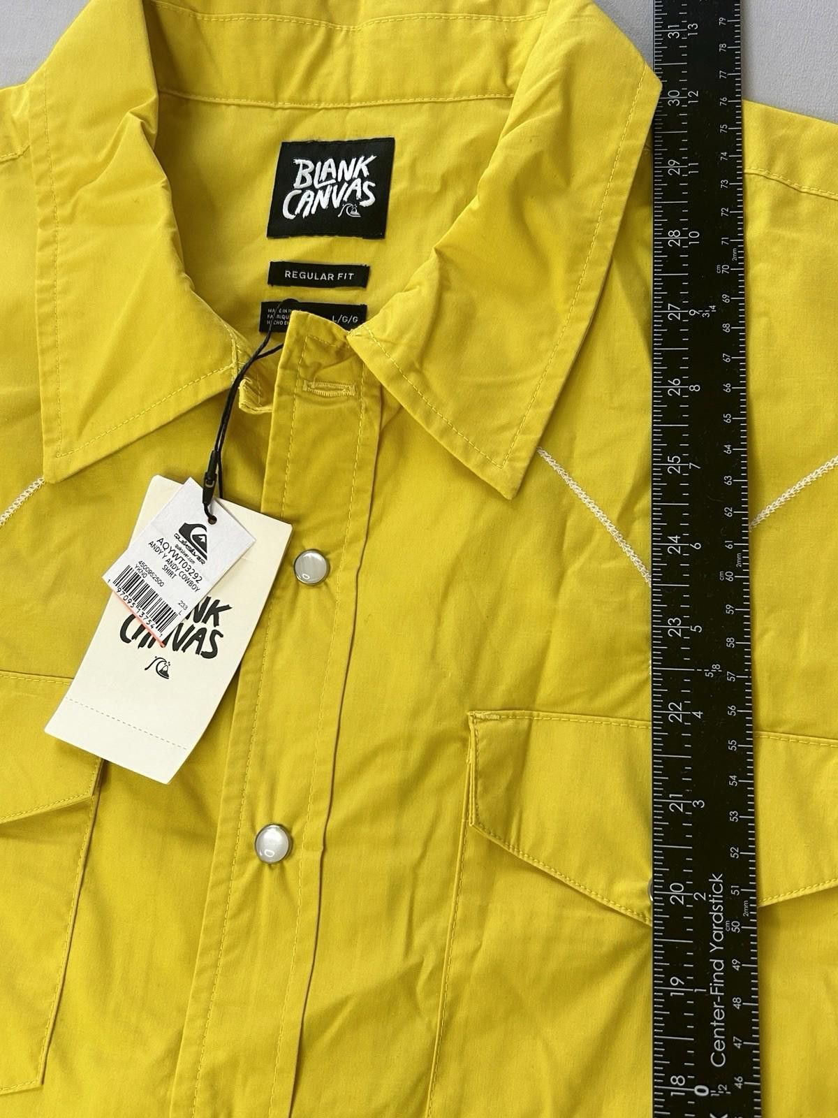 Quiksilver Quiksilver Blank Canvas Yellow Button Up Shirt Large NWT Size US L / EU 52-54 / 3 - 5 Thumbnail