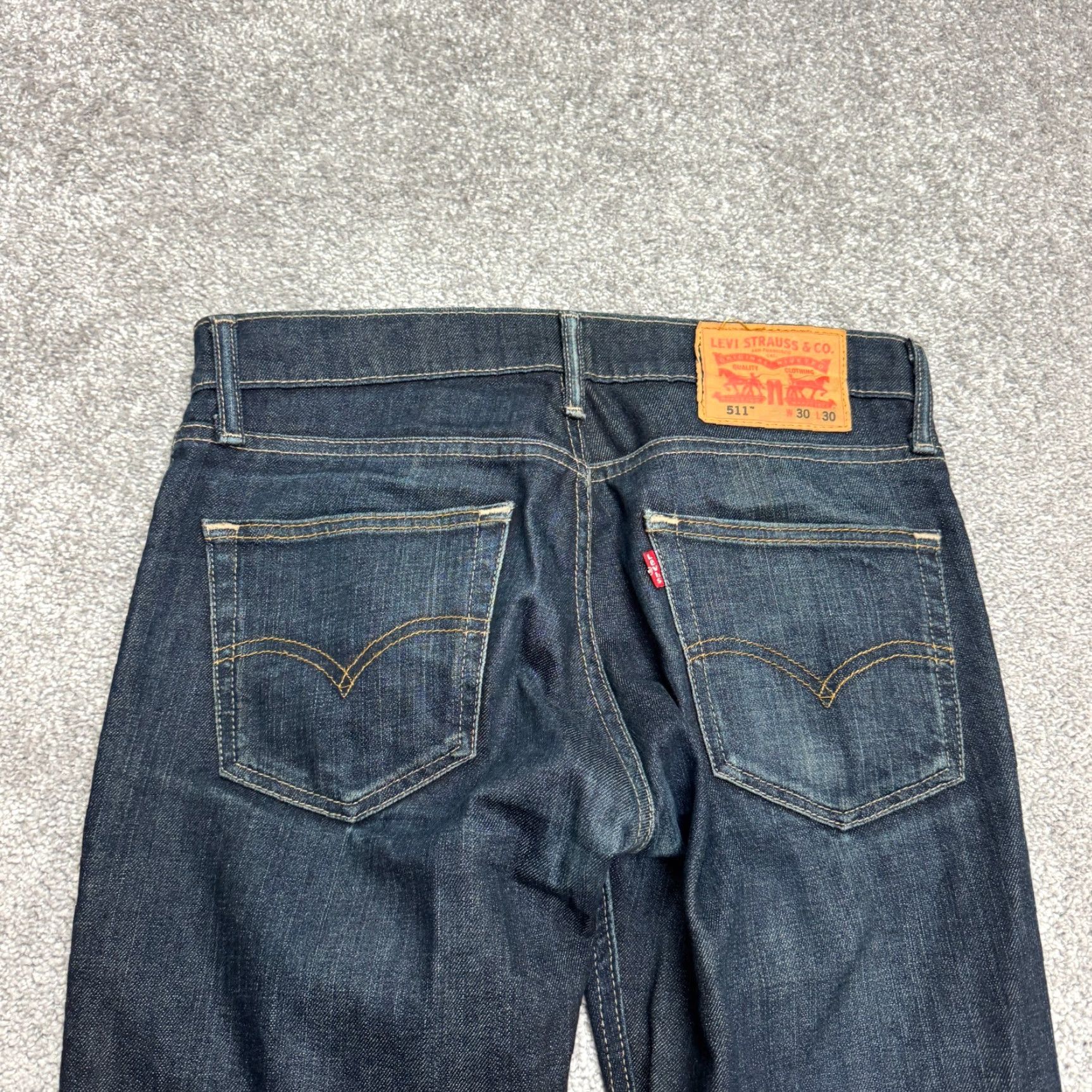 Levi's Levi's 511 Slim Fit Denim Jeans Mens 30x30 Blue Straight Leg Dark Wash Casual Size US 30 / EU 46 - 5 Thumbnail