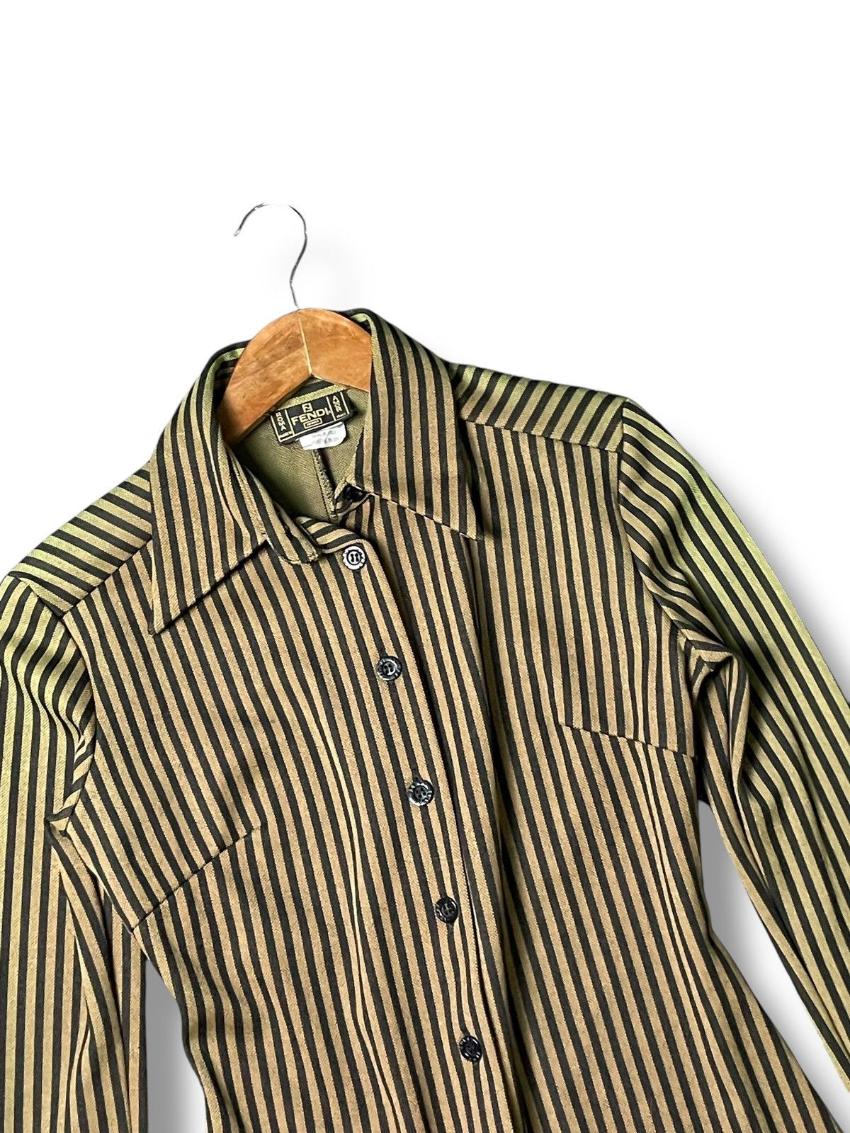 Designer VINTAGE FENDI BUTTON UP SHIRTS (87) Size XXS / US 00 / IT 34 - 2 Thumbnail