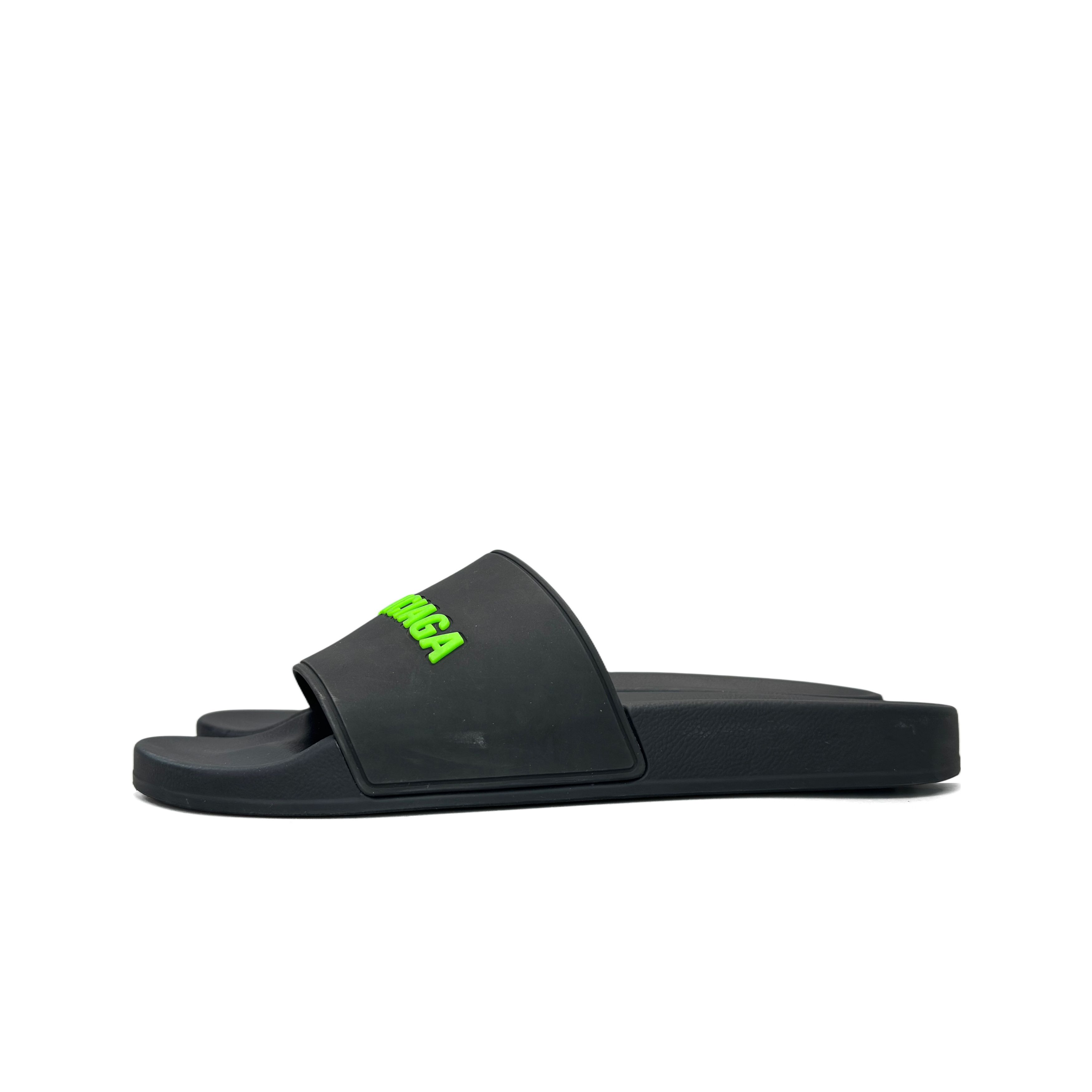 Balenciaga Balenciaga Green Logo Pool Slides Size 10 Size US 10 / EU 43 - 1 Thumbnail